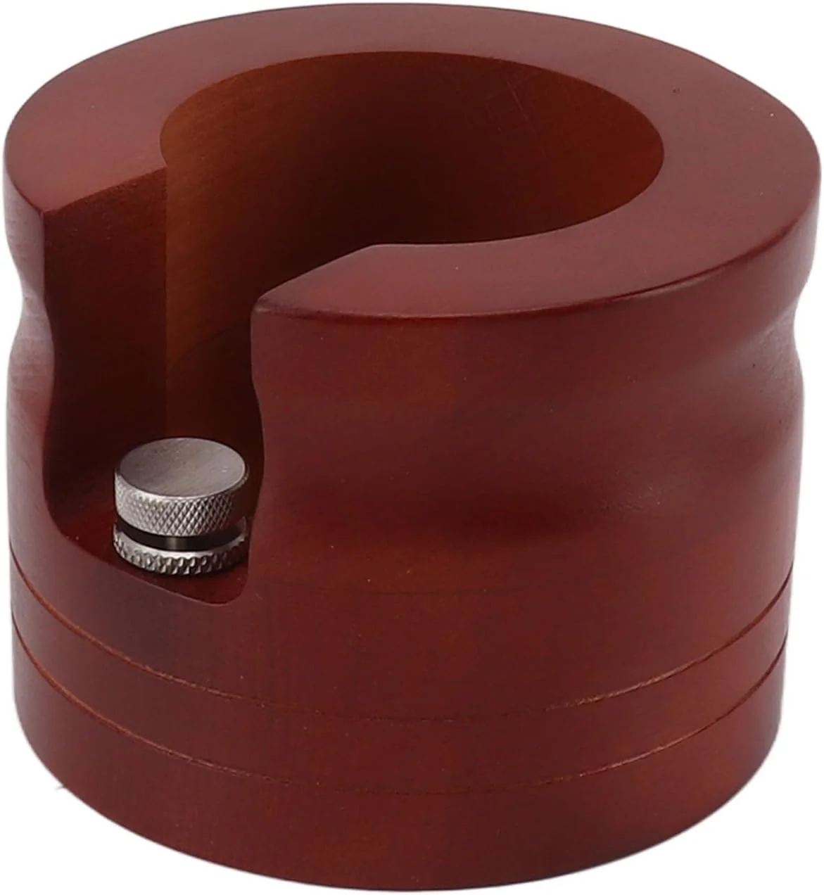 Elegant Wooden Coffee Portafilter Holder Stand Round Red Bottomless Portafilter Tamping Station for Home Bar 51mm 54mm 58mm 58mm Proven
