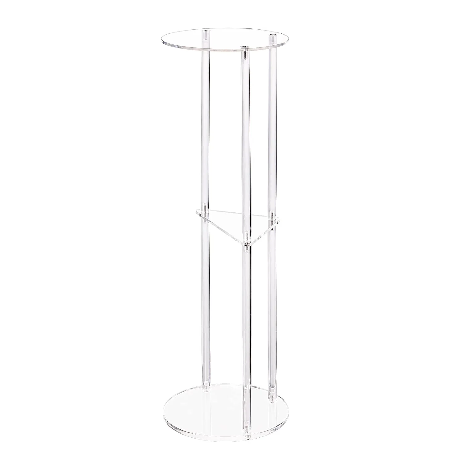 Versatile Hmyhum Clear Acrylic Drink Table for Small Spaces Small Martini Drink Side Table for Living Room 3 Tiers C Shaped 8 L x 8 W x 26 H Smart