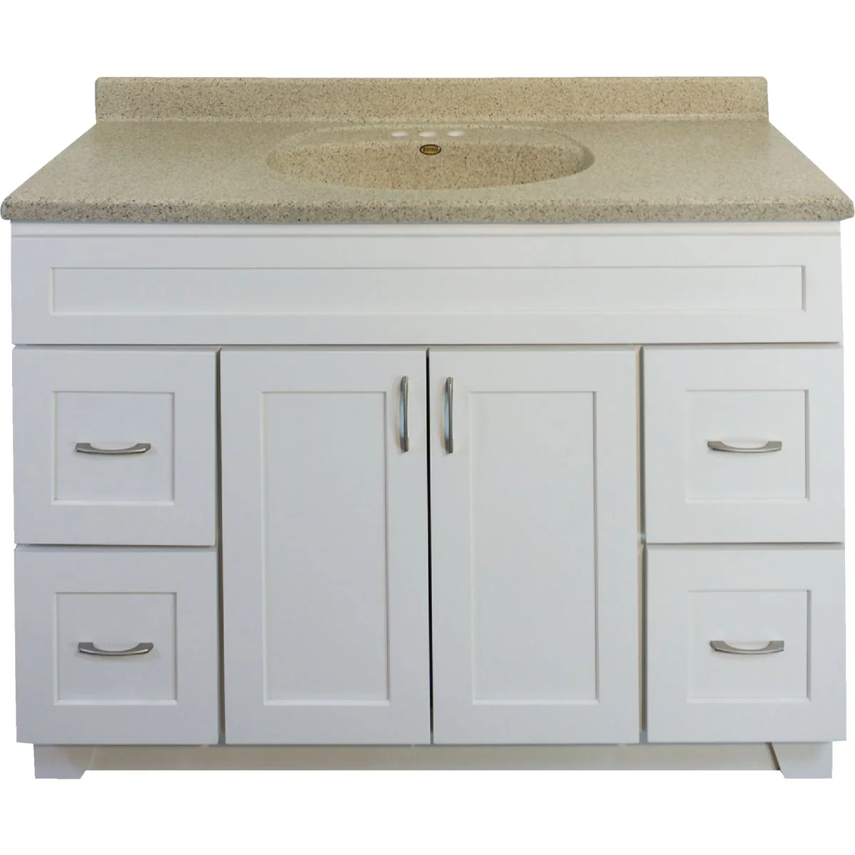 Trusted CraftMark Shaker Retreat White 48 In. W x 34 In. H x 21 In. D Vanity Base 2 Door 4 Drawer World-Class