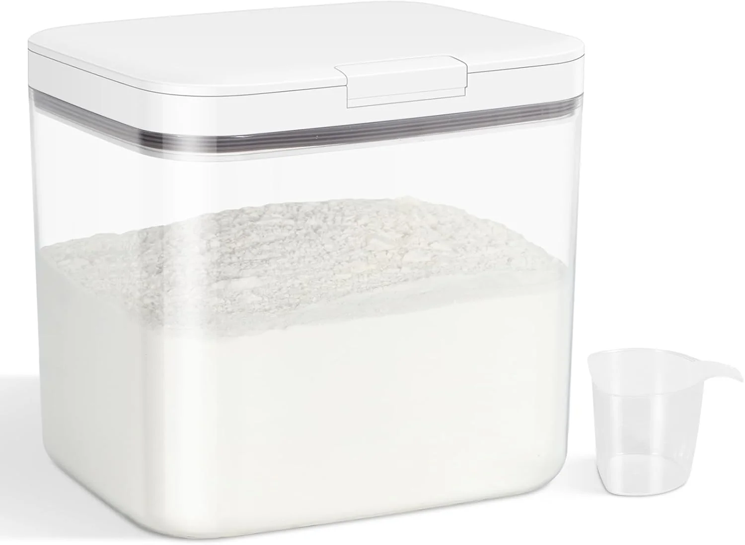 Excellent Versatile Storage Container Bin with Pop-up Lid Scoop Rice Flour Container Dog Cat Food Storage Container Unique