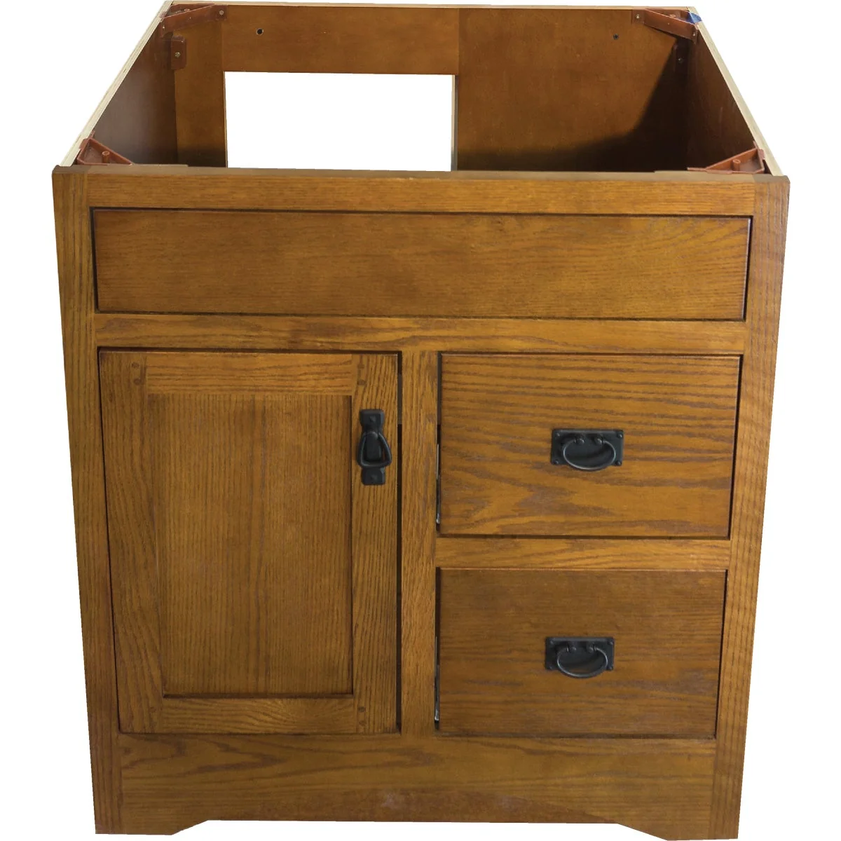 Next-Generation CraftMark Craftsmen Estate Oak 30 In. W x 34 In. H x 21 In. D Vanity Base 1 Door 2 Drawer Stylish