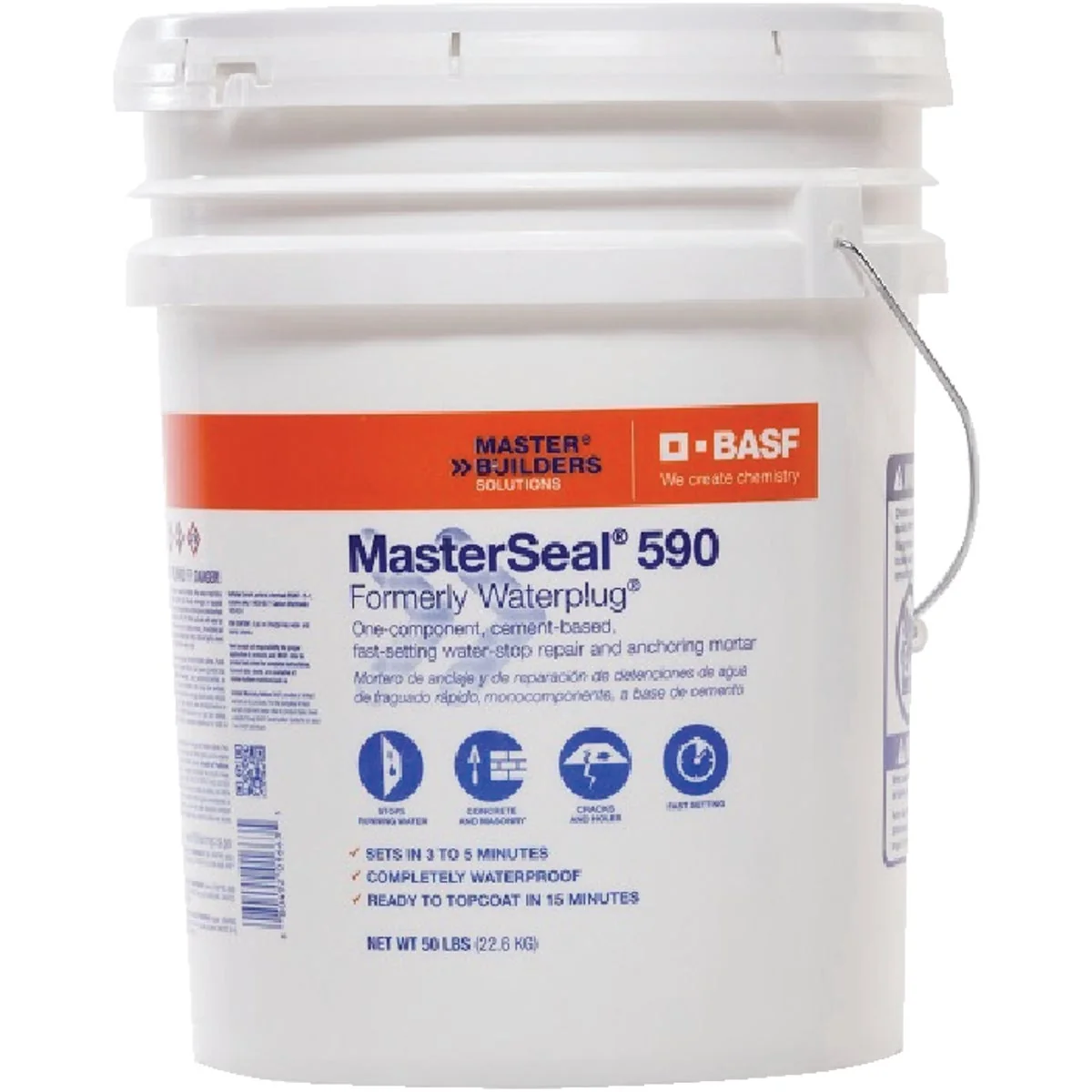 User-Friendly MasterSeal 590 5 Gal. Hydraulic Cement Consistent