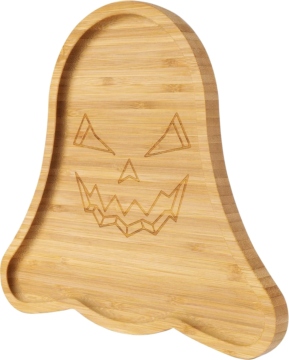 Unique TJ POP Ghost Serving Tray – Spooky Ghost Shaped Bamboo Serving Platter Festive Wooden Charcuterie Board Snack Cheese Dish Plate for Candy Treats Drinks amp Holiday Party Decor 10 x 9 Green