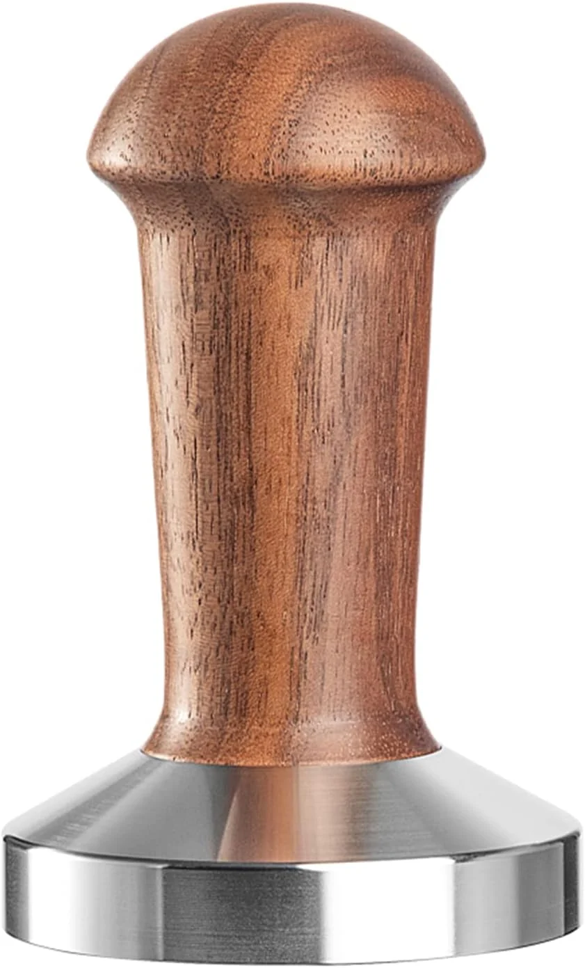 Exclusive MOJAE 58.5mm Espresso Tamper Coffee Tamper Espresso Press Tool with 304 Stainless Steel Flat Base and Walnut Wooden Handle for Barista Espresso Machines Fits for 58mm Portafilter Sustainable
