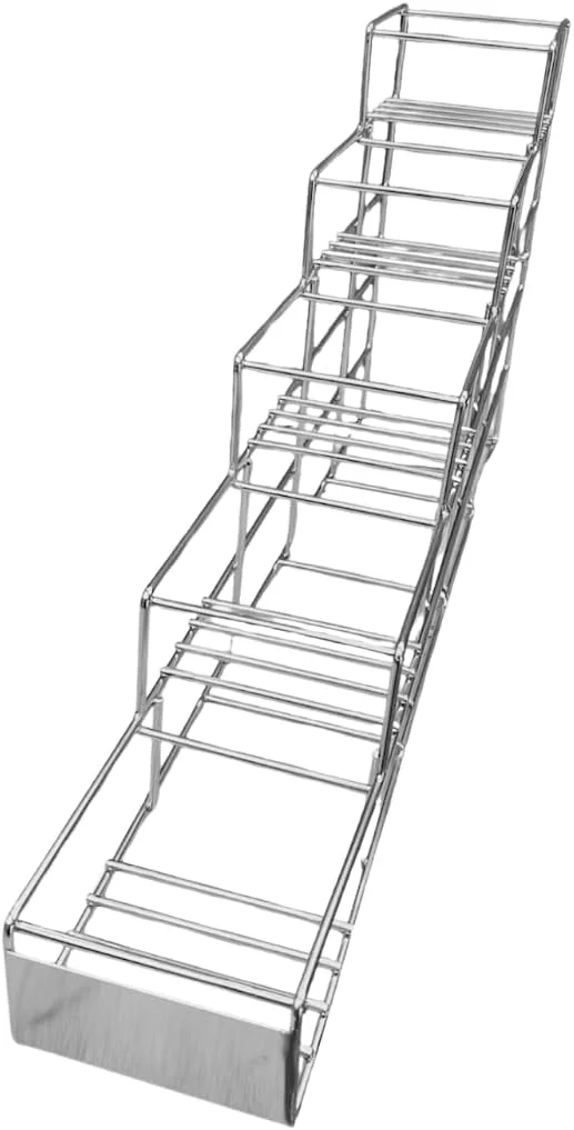 Professional Rattleware 5 Slot Stainless Steel Syrup Bottle Rack Heavy-Duty Organizer for Coffee Bars Baristas Kitchen Storage Shelf Dispenser Holder Countertop Authentic