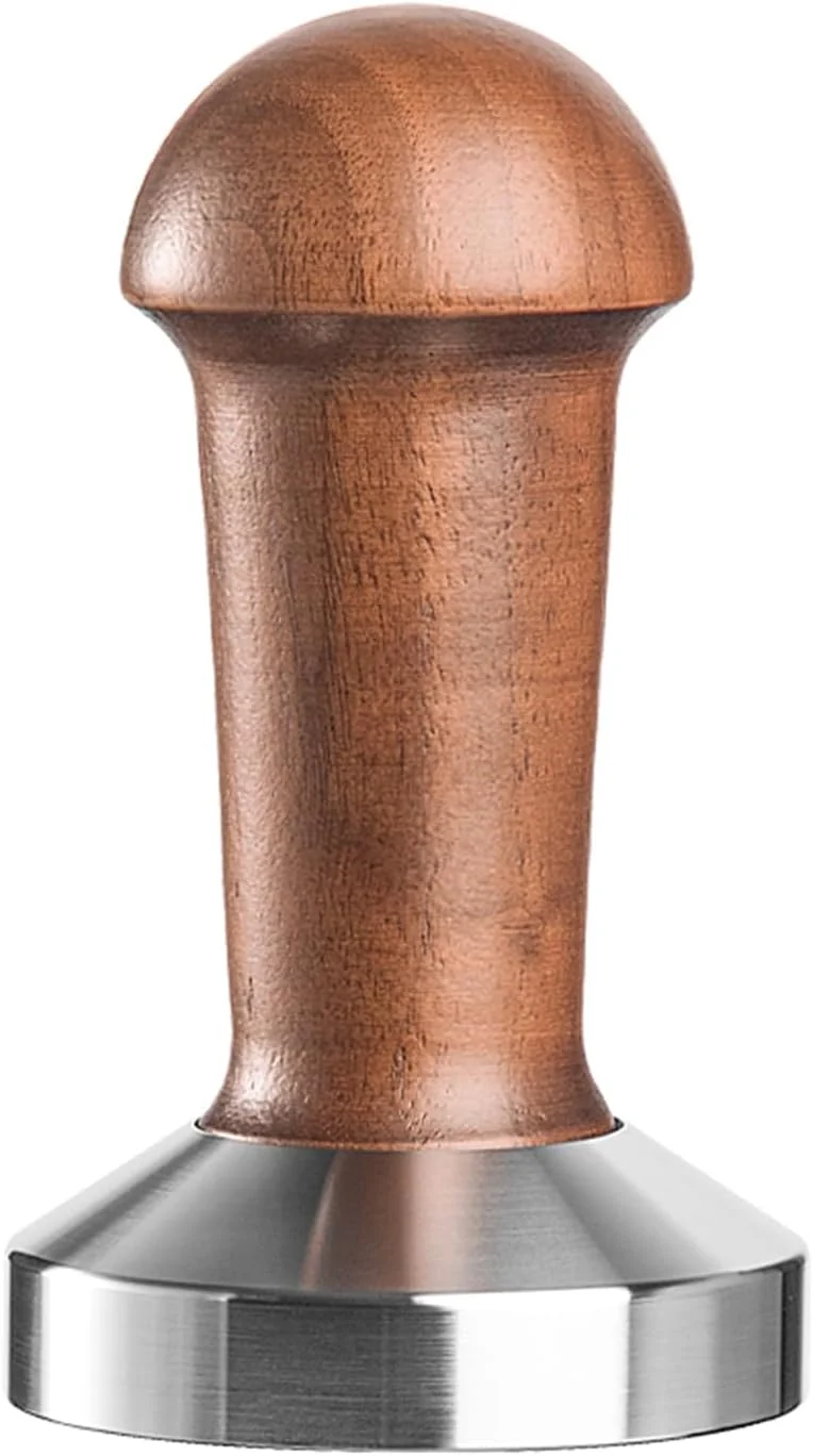User-Friendly MOJAE 53mm Espresso Tamper Coffe Tamper Espresso Press Tool with 304 Stainless Steel Flat Base and Walnut Wooden Handle for Barista Espresso Machines Fits for Breville Series 54mm Portafilter High-End