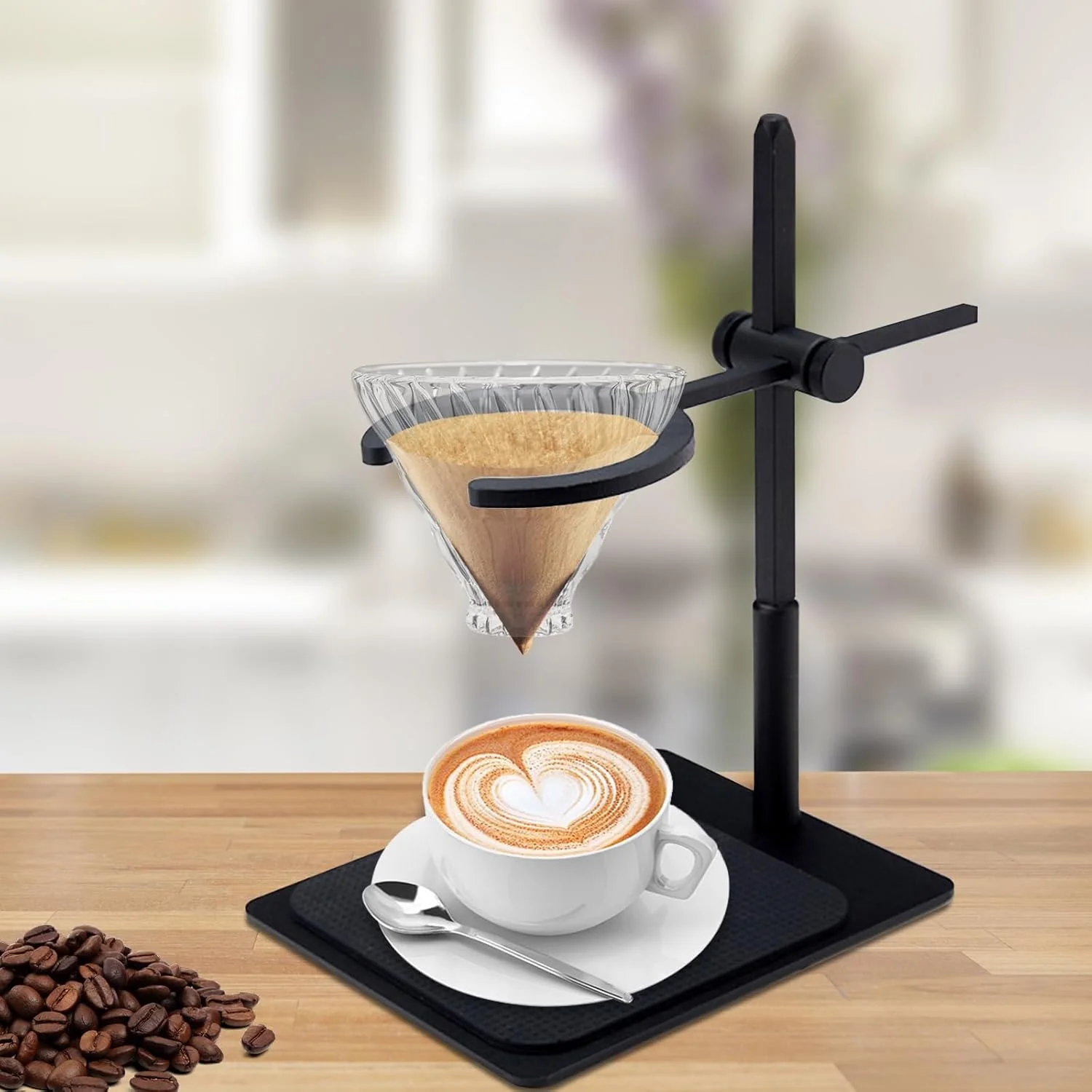 Pure Xuthusman Coffee Dripper Holder Silicone Base Glass Funnel Stand Portable Coffee Dripper Rack Hight Adjustable for Home Kitchen Eco-Friendly
