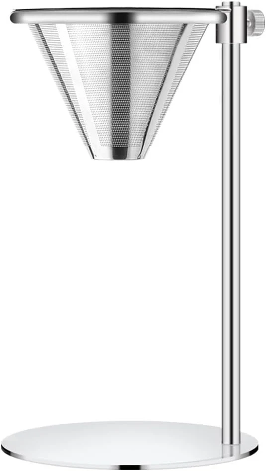 High-Grade Stainless Steel Pour Over Coffee Maker Adjustable Stand Double-layer Filter Safe
