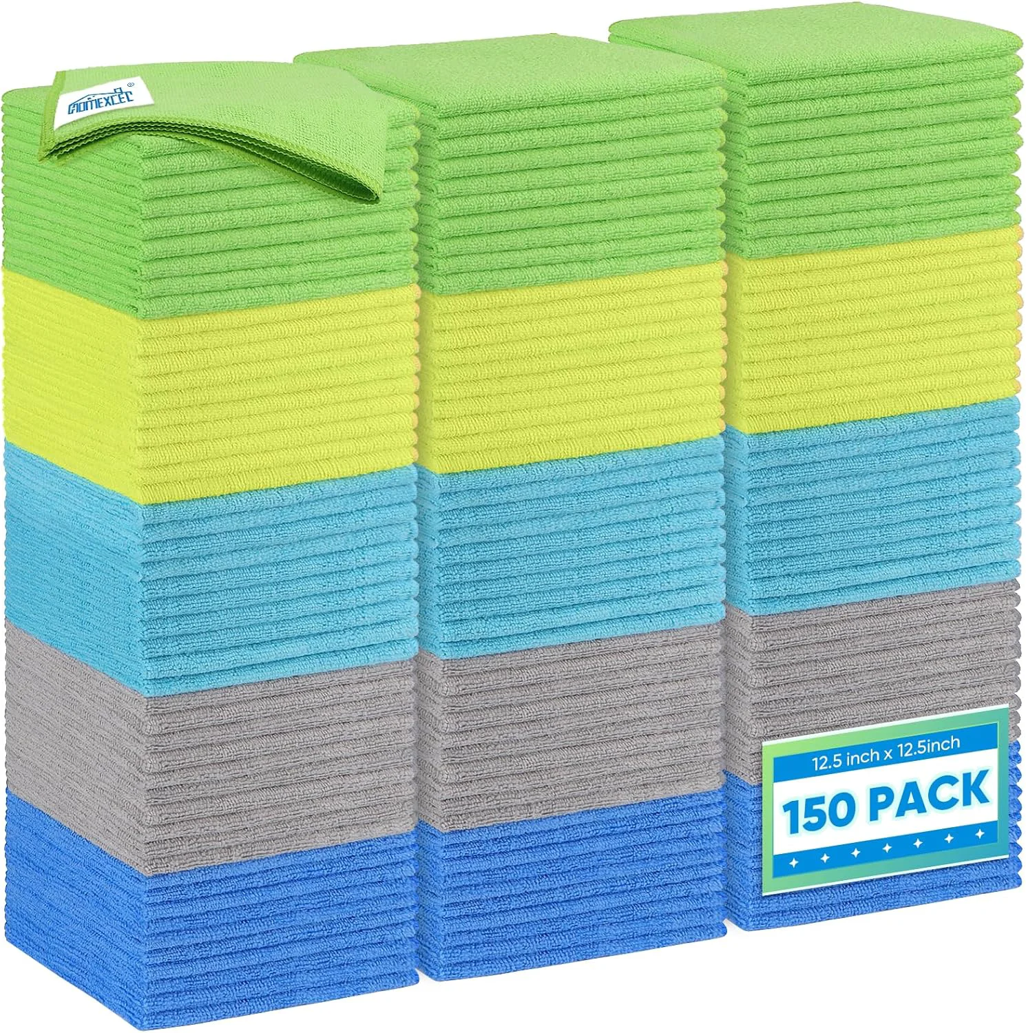 Effective Homexcel Microfiber Cleaning Cloth 150 Pack 12.5 x 12.5 inch Microfiber Towels for Cars Ultra Absorbent Car Washing Cloth Premium