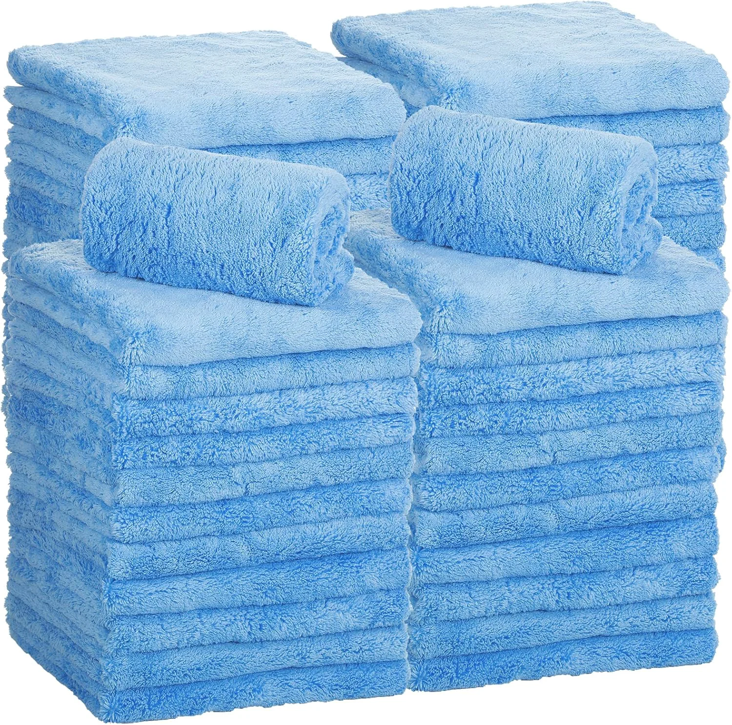 Unique Shimeyao 30 Pcs 16 x 16 Inch Edgeless Microfiber Plush Towels for Cars Detailing Drying Wash Polishing Absorbent Cleaning Cloths Prestigious