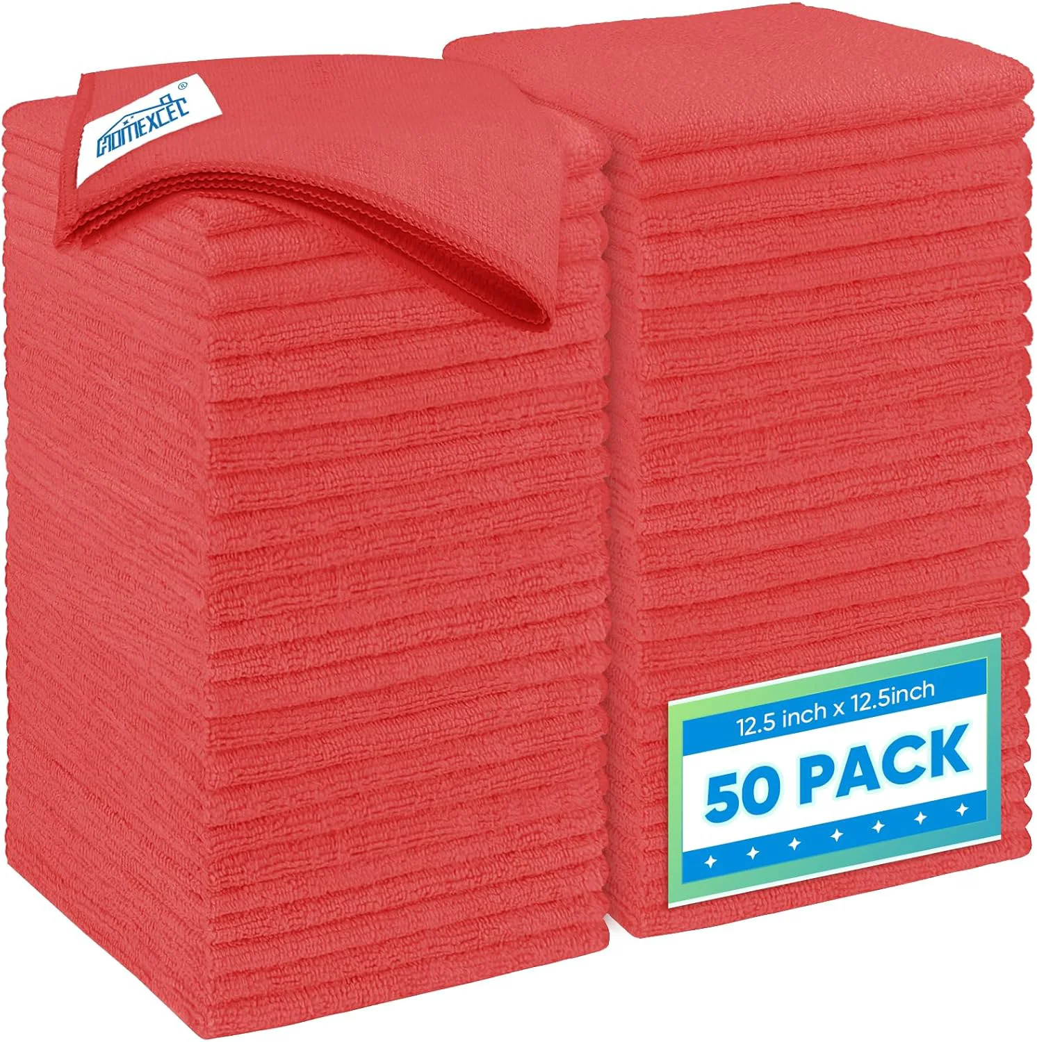 Luxury Homexcel Red Microfiber Cleaning Cloth 50 Pack 12.5 x 12.5 inch Microfiber Towels for Cars Ultra Absorbent Car Washing Cloth Artisan