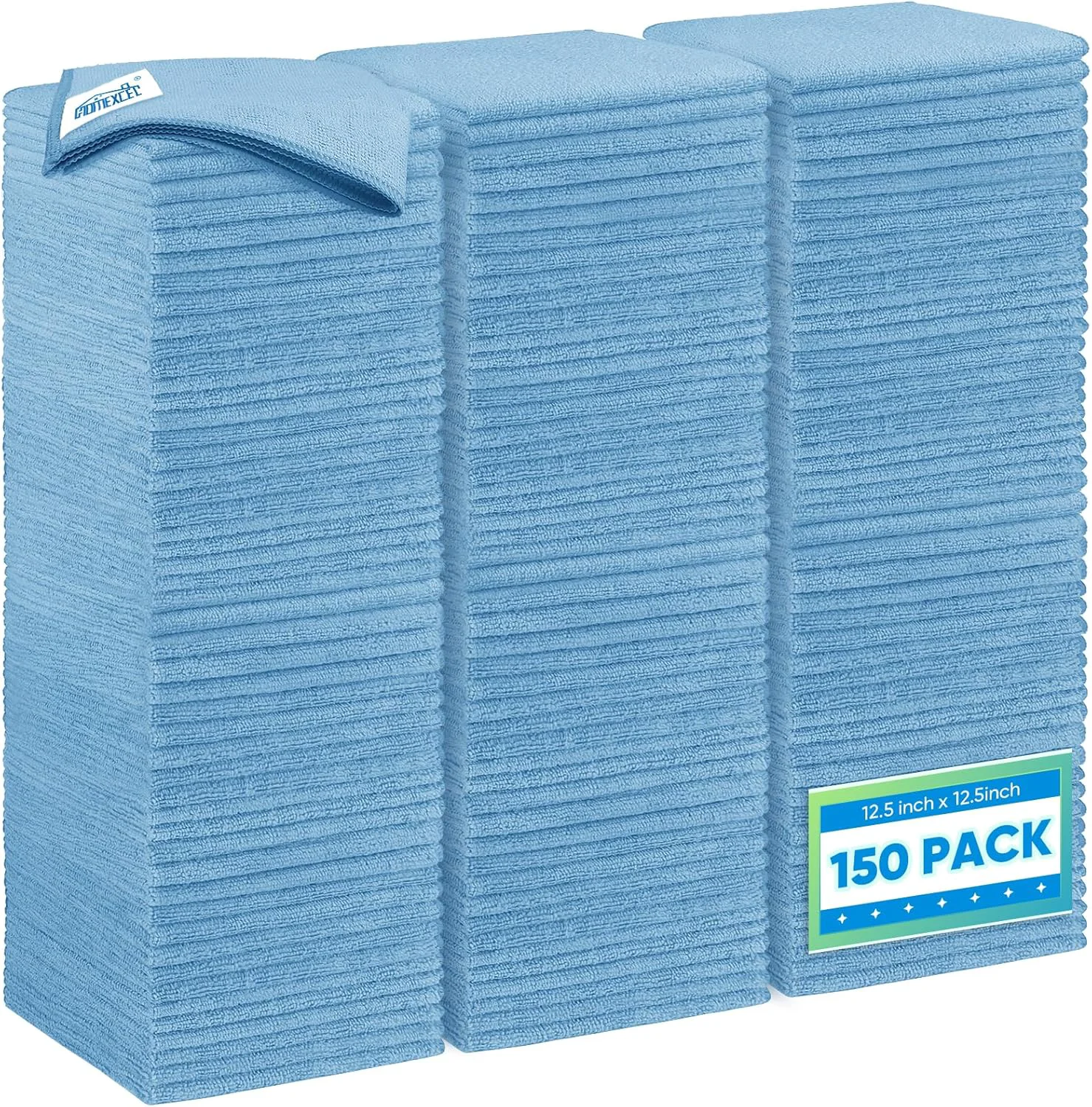 Fine Crafted Homexcel Blue Microfiber Cleaning Cloth 150 Pack 12.5 x 12.5 inch Microfiber Towels for Cars Sophisticated