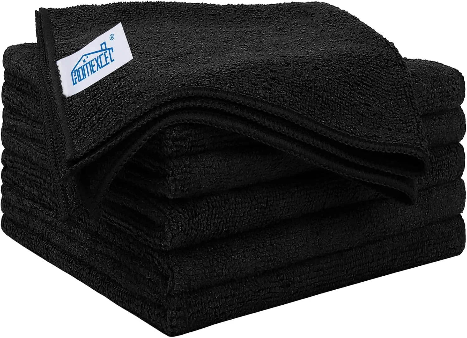 Advanced Homexcel Black Microfiber Cleaning Cloth 6 Pack 12.5 x 12.5 inch Microfiber Towels for Cars Ultra Absorbent Car Washing Cloth Fast