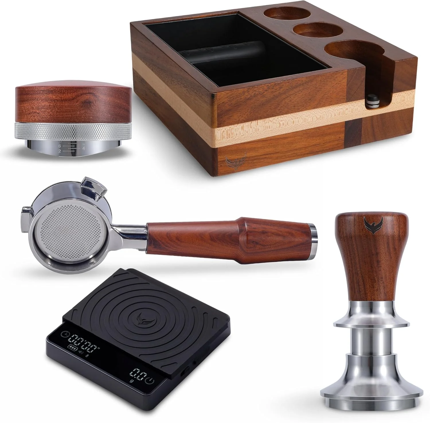 Specialty 54mm Breville Espresso Machine Accessories with Knock Box Station Tamper Distributor Naked Portafilter and Digital Espresso Scale Healthy