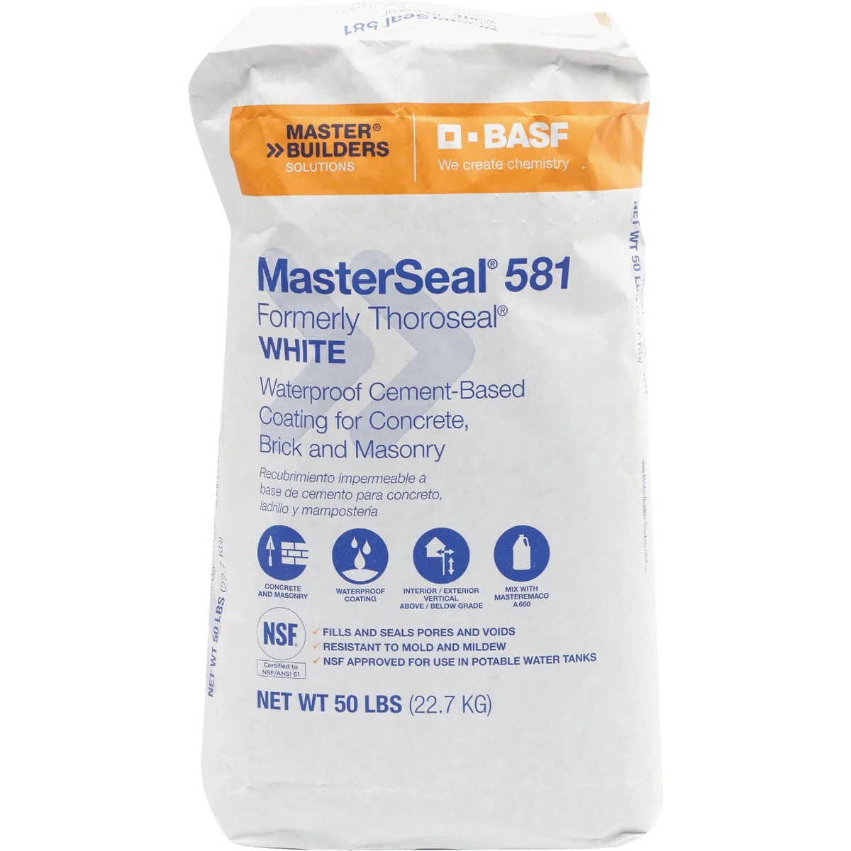 Responsible MasterSeal 581 50 Lb. White Masonry Waterproofer High-Grade