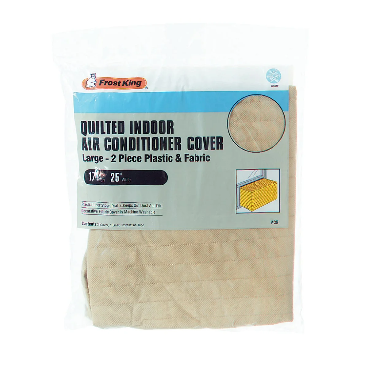 Clean Frost King 18 x 25 Rectangle Beige Air Conditioner Cover Breathable