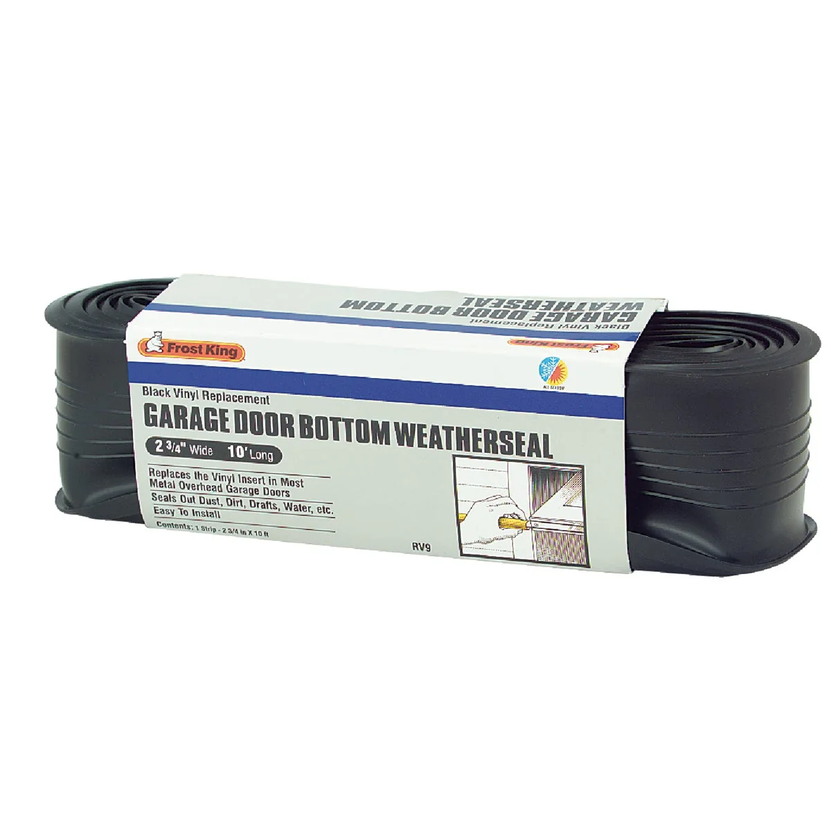 Functional Frost King 2-3 4 In. x 10 Ft. Black Vinyl Bottom Garage Door Seal Quality