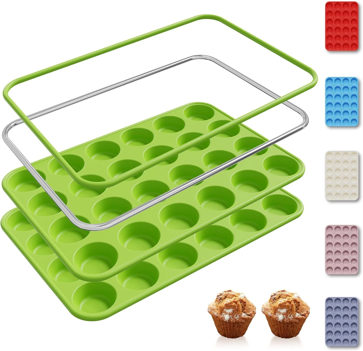 Unique 2 Pack 24 Cups Silicone Mini Muffin Pan with Metal Reinforced Frame Silicone Molds Parents Stepdad Pawpaw Who Want Nothing Everything Future Groom Bride Law Christmas Xmas Happy Birthday Gifts I Recyclable