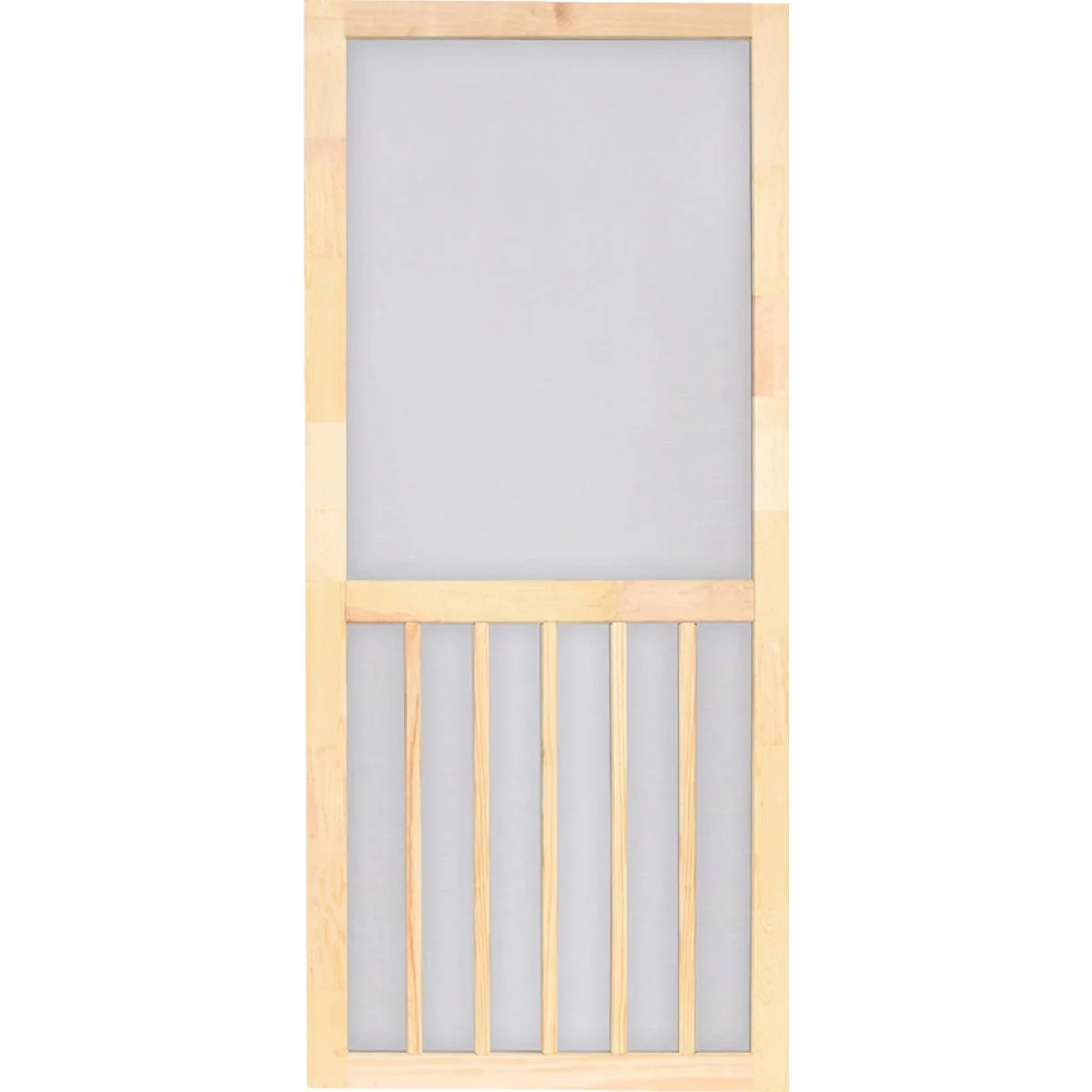 Fashionable Screen Tight 5-Bar 36 In. W x 80 In. H x 1 In. Thick Natural Wood Screen Door Screen