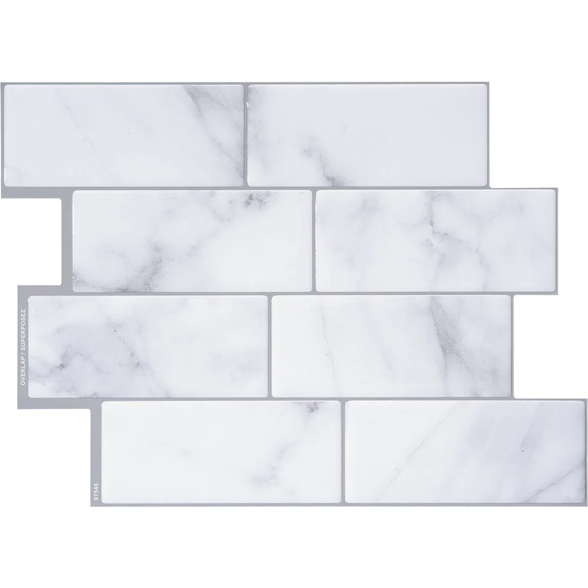 High-Grade Smart Tiles Approx. 9 In. x 11 In.. Glass-Like Vinyl Backsplash Peel Stick Metro Carrera Mosaic 4-Pack Specialty