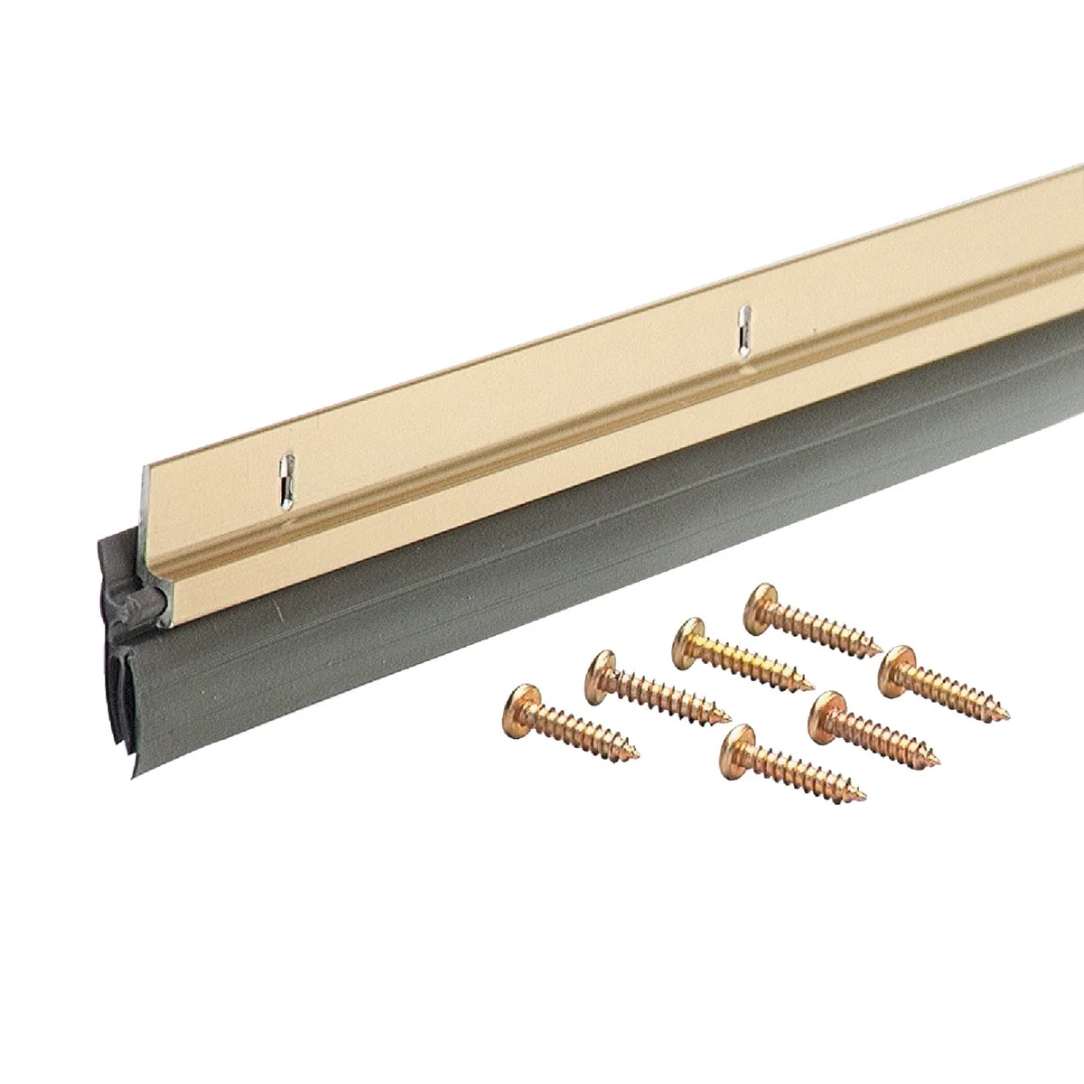 Breathable M-D 1-1 4 In. x 36 In. Brite Gold Aluminum Vinyl Door Sweep Natural