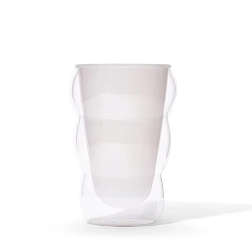 Easy-to-Use White Glass Cloud Cup 12 oz Double Reusable