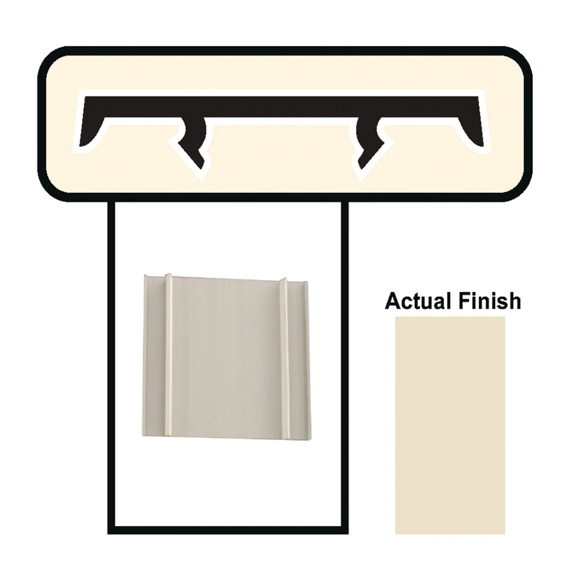 Smart Screen-Tight 3-1 2 In. W. x 8 Ft. L. Beige Vinyl Cap Component Prestigious