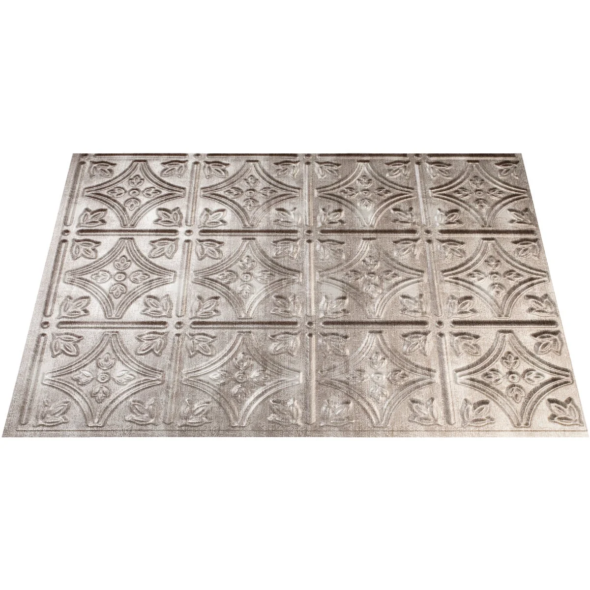 Environmentally Friendly Fasade 18 In. x 24 In. Thermoplastic Backsplash Panel Cross Hatch Silver Traditional 1 World-Class