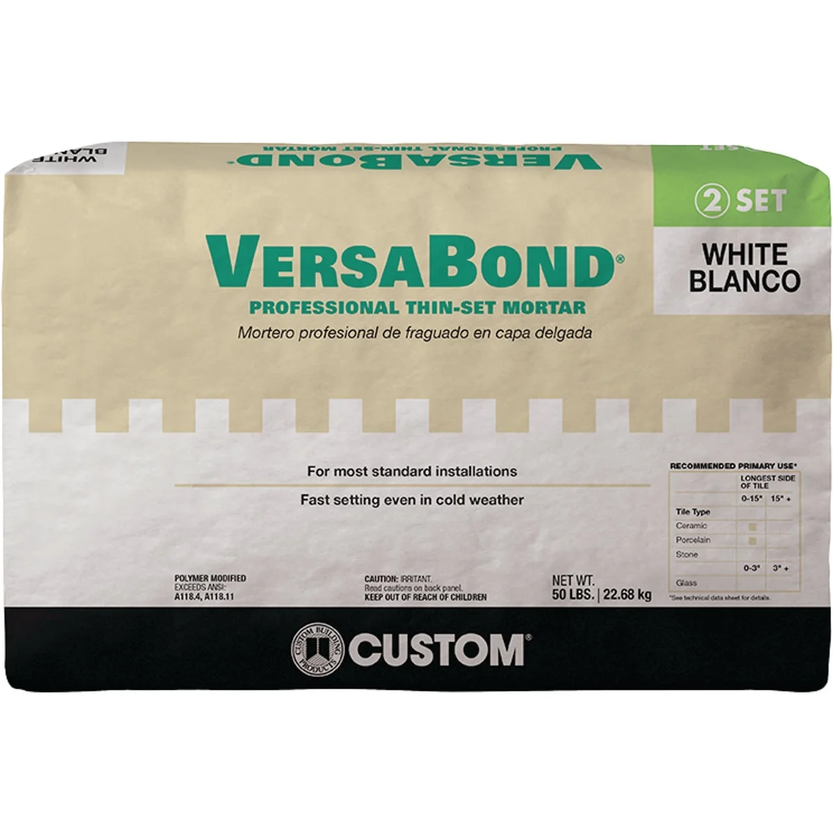 Elite Custom Building Products VersaBond 50 Lb. White Fortified Thin-Set Mortar Minimalist
