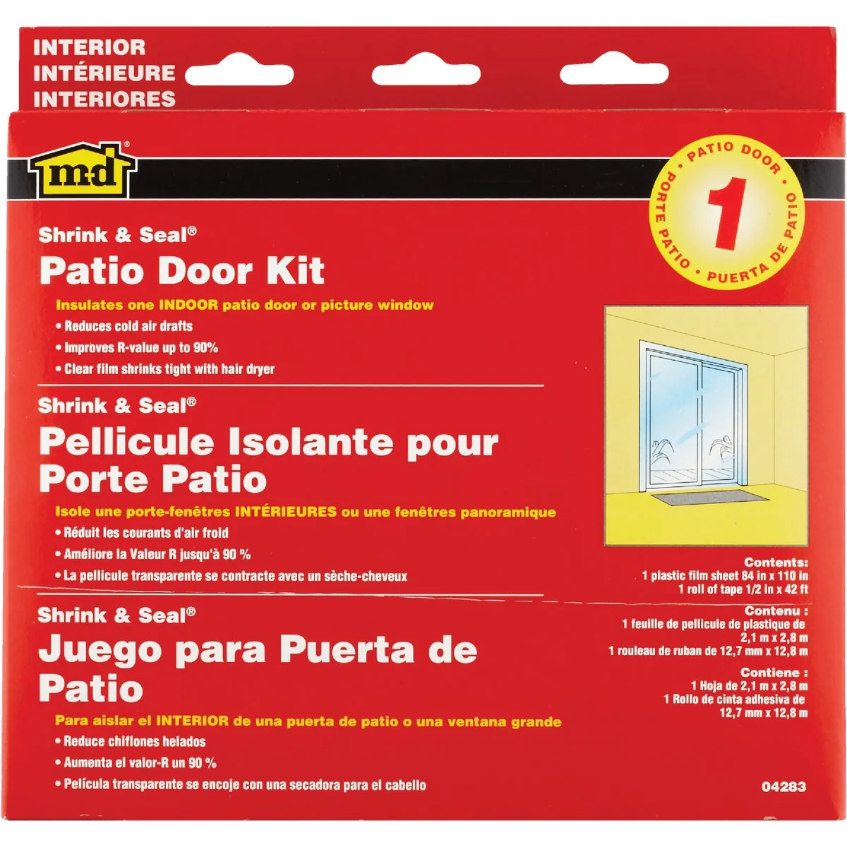 Traditional M-D Indoor 84 In. x 110 In. Patio Door or Picture Window Insulation Kit High-Quality