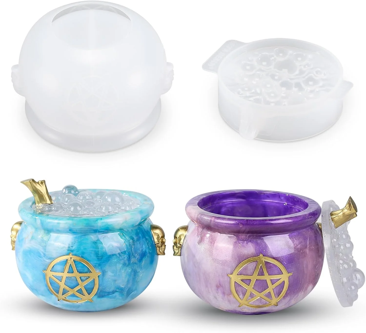 Casual LET S Resin Witch Cauldron Resin Mold Halloween Resin Molds 3D Jar Resin Molds Silicone 4.7” Width Large Jar Molds for Epoxy Resin Casting Craft Pure