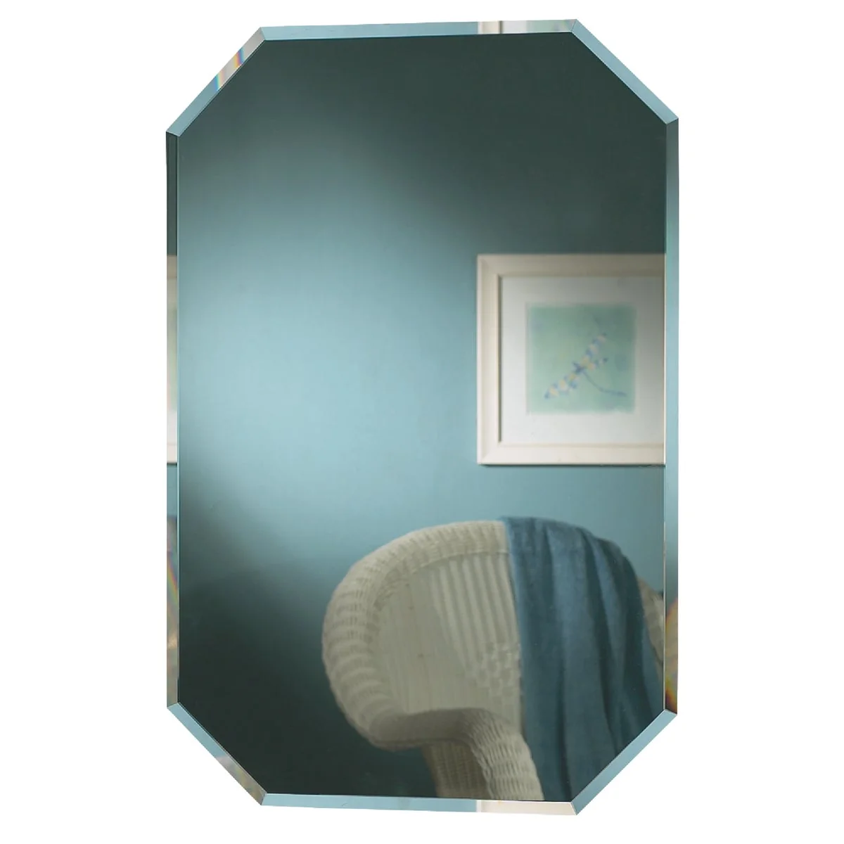 Fashionable Zenith Frameless Beveled 16 In. W x 24 In. H x 4-1 2 In. D Single Mirror Surface Recess Mount Octagon Medicine Cabinet Safe