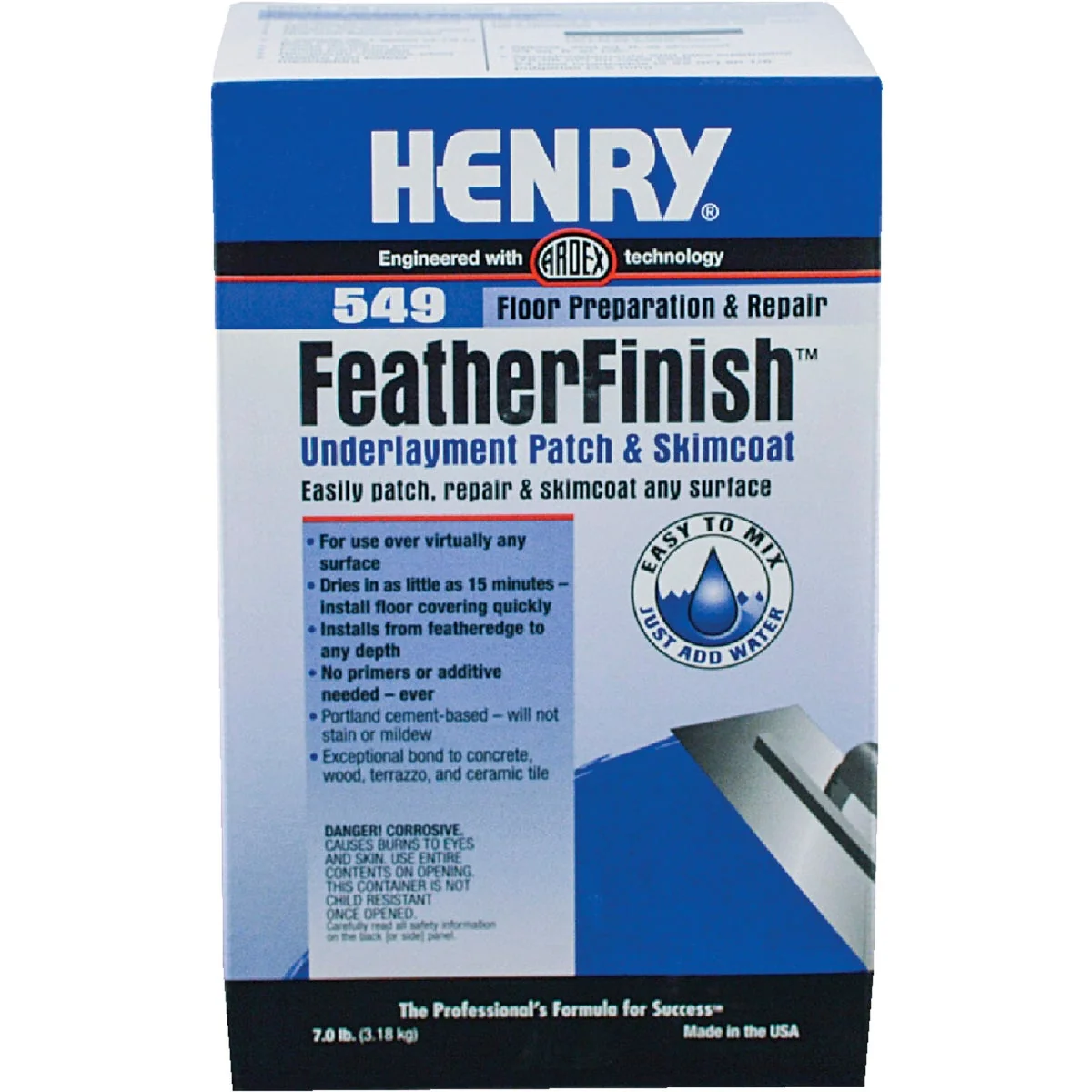Responsible Henry 549 FeatherFinish Underlayment Patch Skimcoat Gray 7 Lbs. Effective