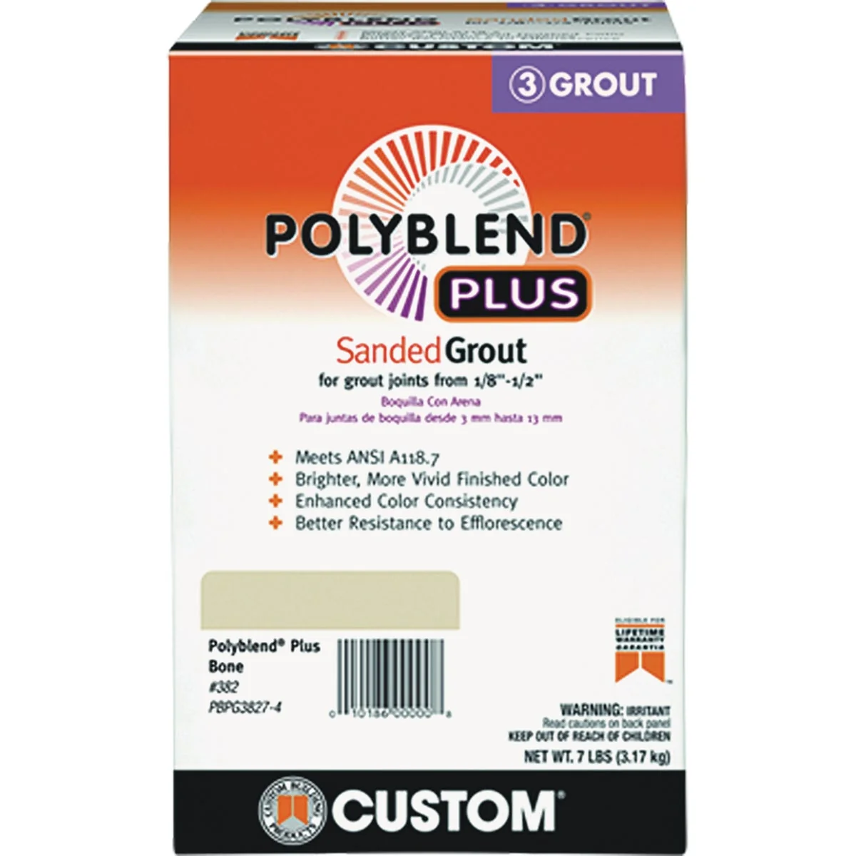 Sustainable Custom Building Products PolyBlend PLUS 7 Lb. Charcoal Sanded Tile Grout Solid