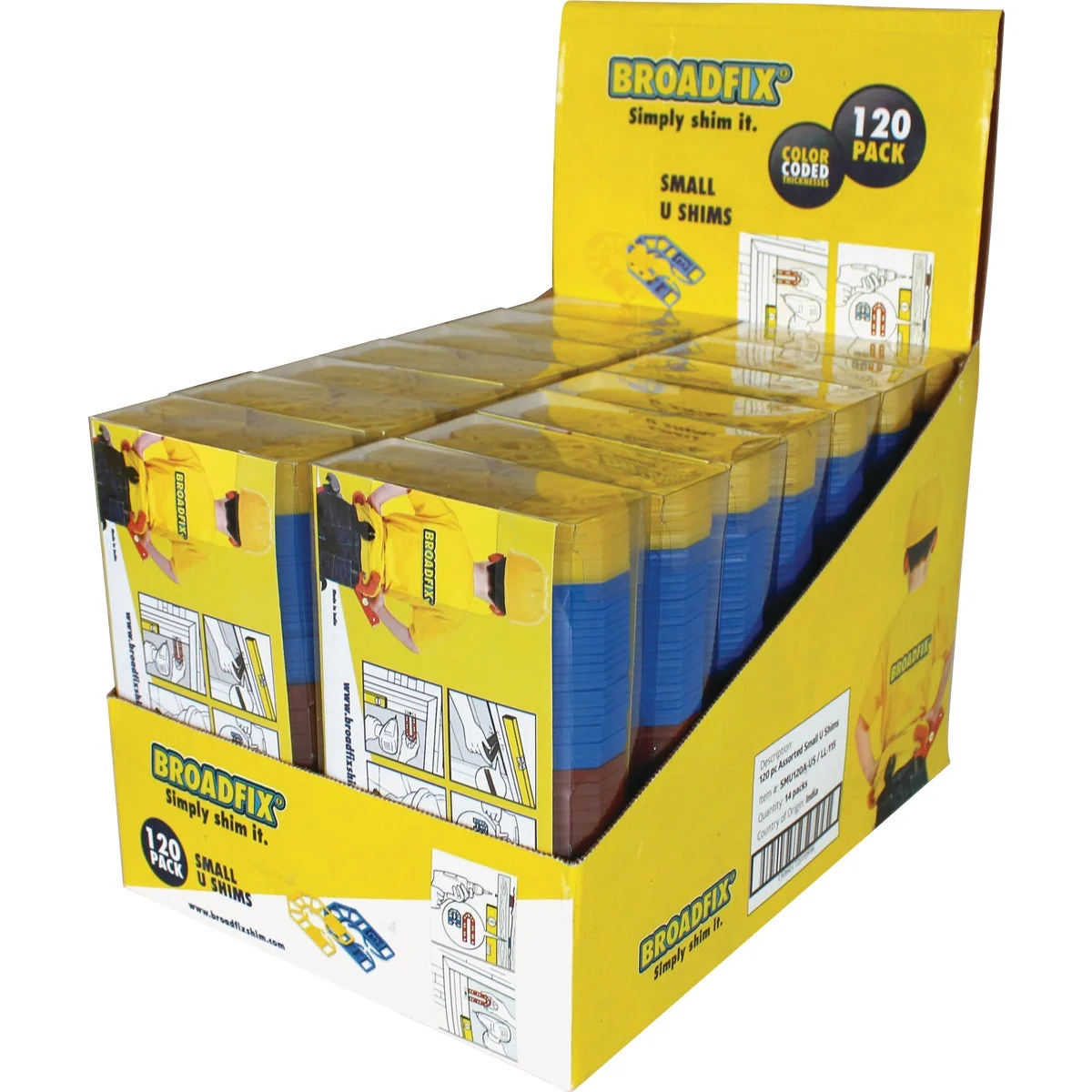 Carefully Designed Broadfix 2-3 16 In. L Polypropylene Small U Shim Assorted Thicknesses 120-Count Practical