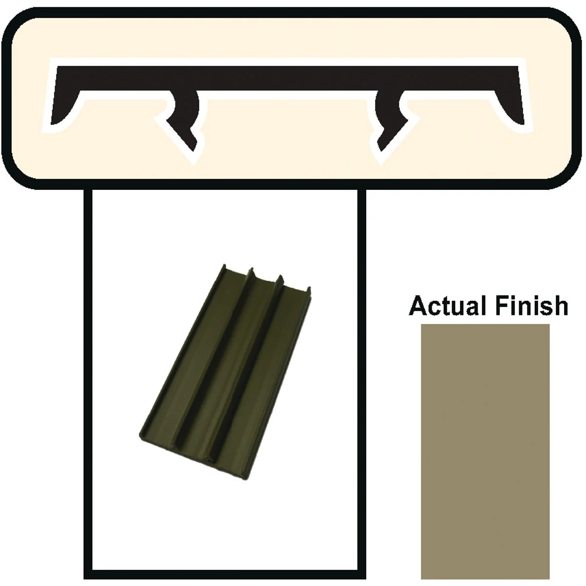 Selected Screen-Tight 1-1 2 In. W. x 8 Ft. L. Brown Vinyl Cap Component Casual