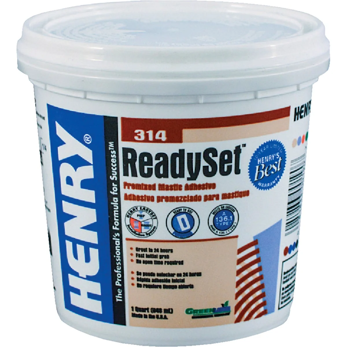 First-Class Henry ReadySet 1 Qt. Multi-Purpose Ceramic Tile Adhesive Top-Quality