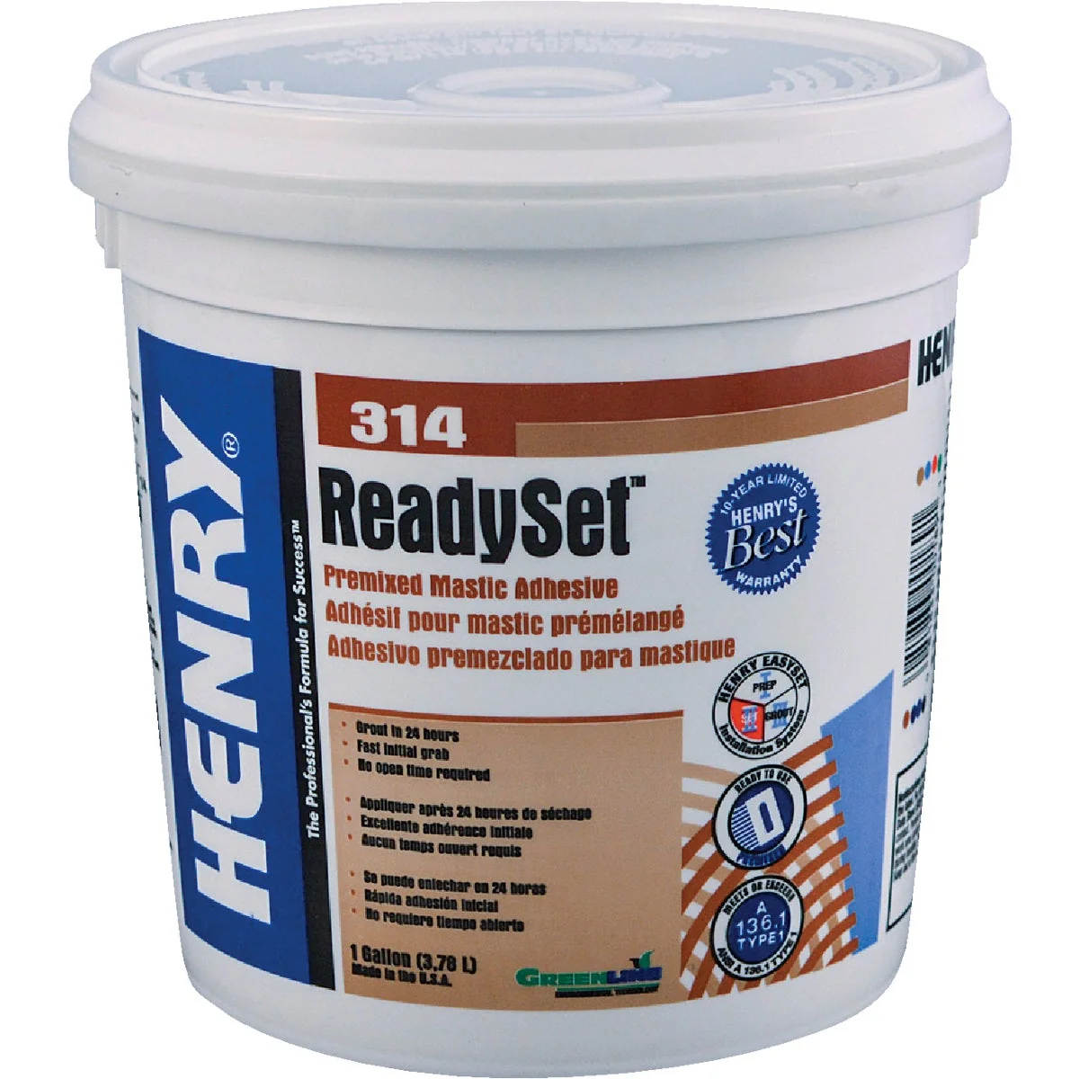 Specialty Henry ReadySet 1 Gal. Multi-Purpose Ceramic Tile Adhesive Enhanced