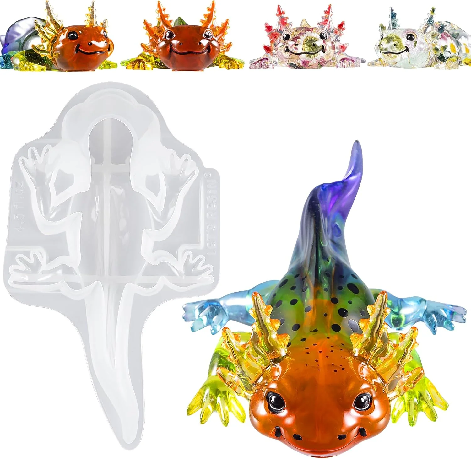 Quality Let’s Resin Large Axolotl Resin Molds Silicone 3D Detailed Animal Silicone Molds Flexible Effortless Demoldable Epoxy Resin Molds Exceptional