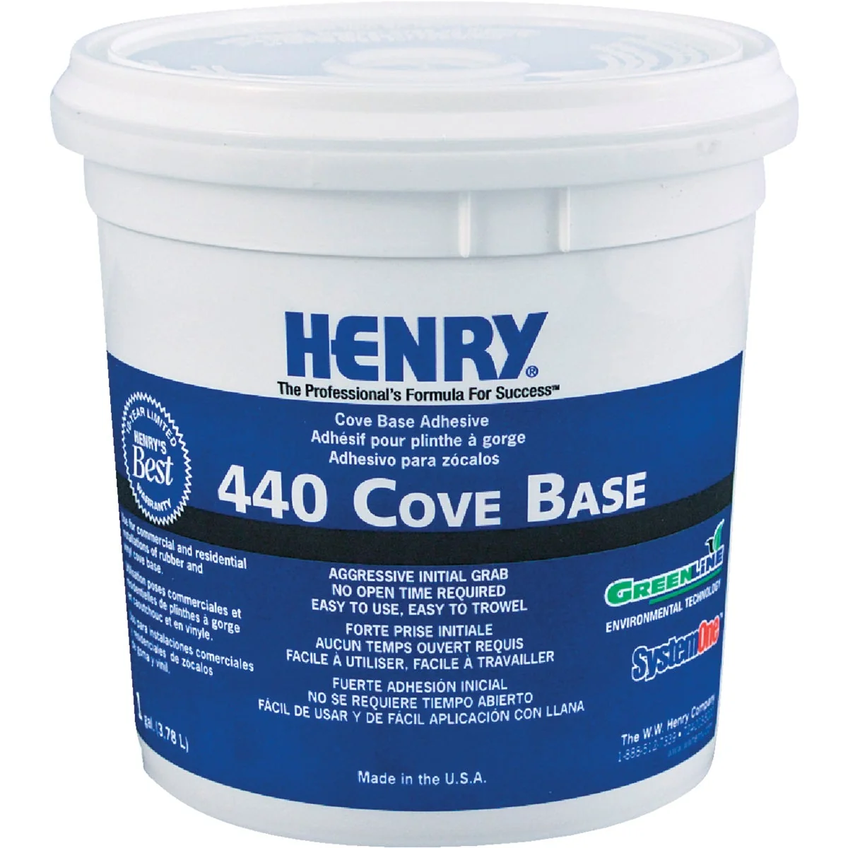 Fashionable Henry Cove Base Adhesive 1 Gal. Enhanced