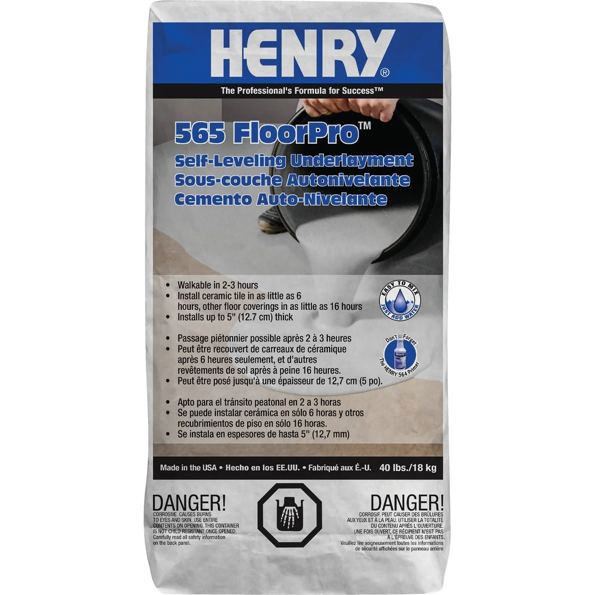 High-End Henry 565 FloorPro Self-Leveling Underlayment 40 Lb. Convenient