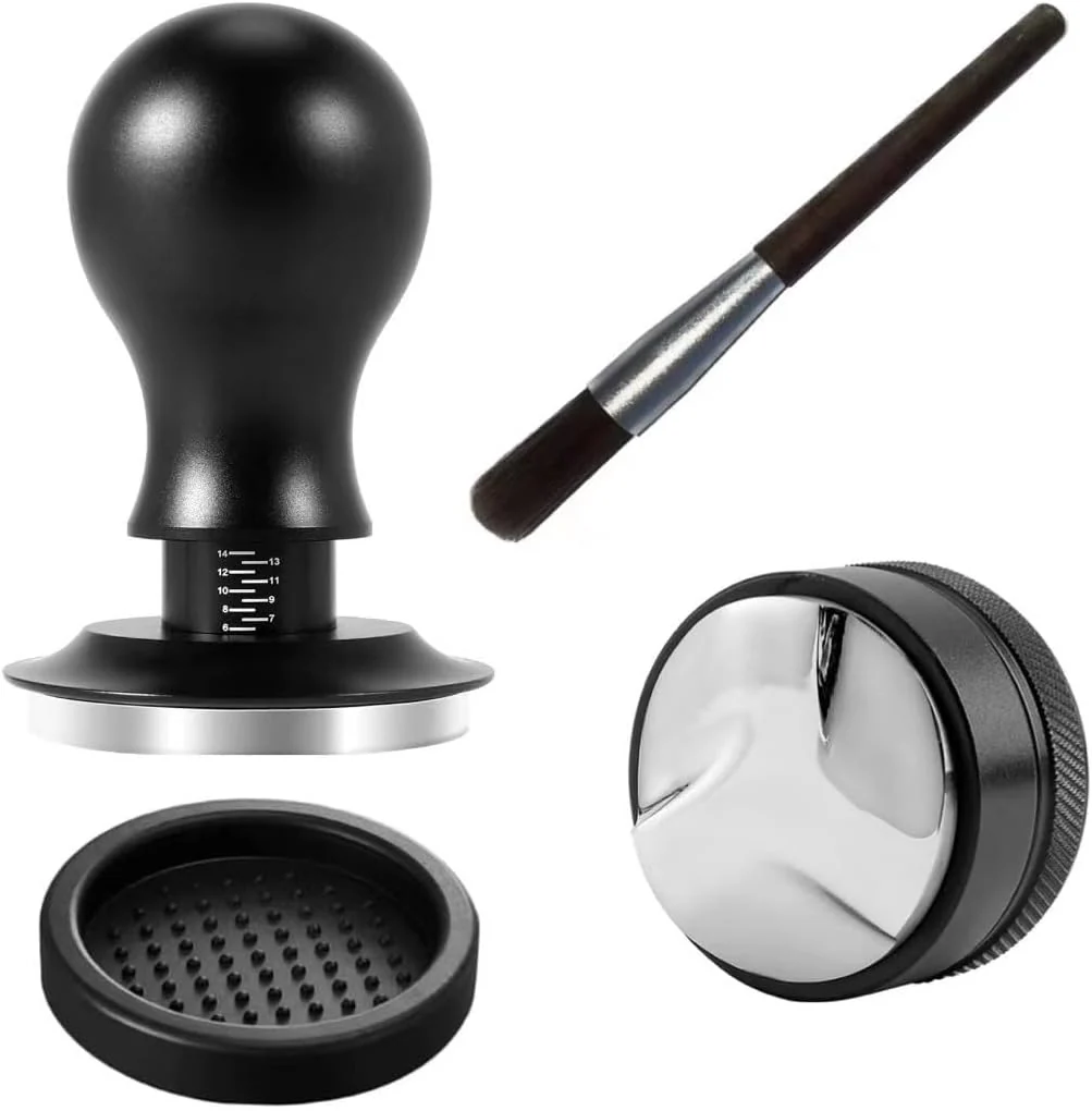 Proven 58mm Coffee Tamper Distributor Set 58mm Espresso Tamper Set with Stainless Steel Flat Base Reusable