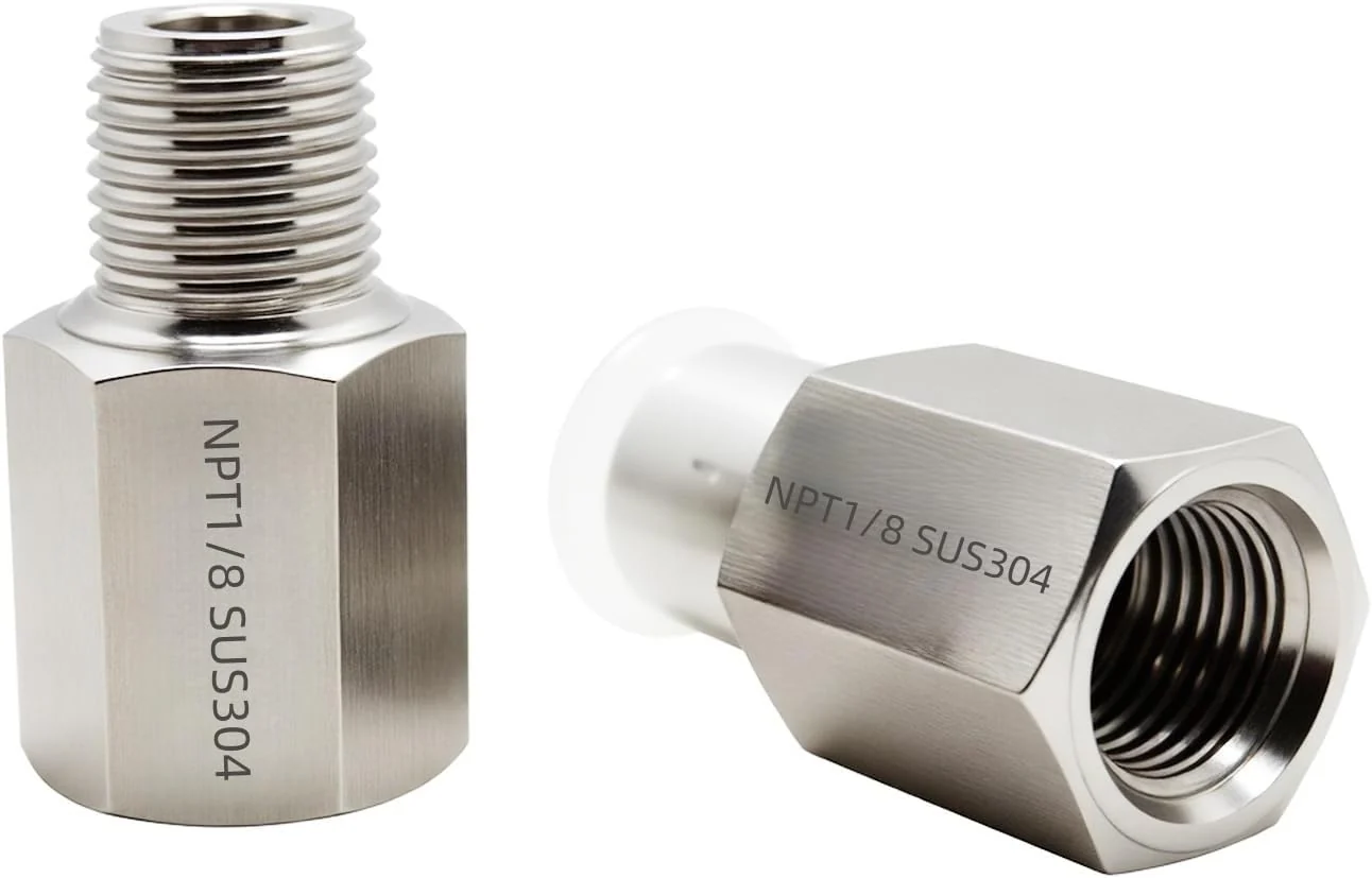 Clean 2 pieces Npt1 8 Female to Npt1 8 Male Reducer 1 8-1 8Water pipe Adapter Fabricate of 304 Stainless Steel Expertly Made