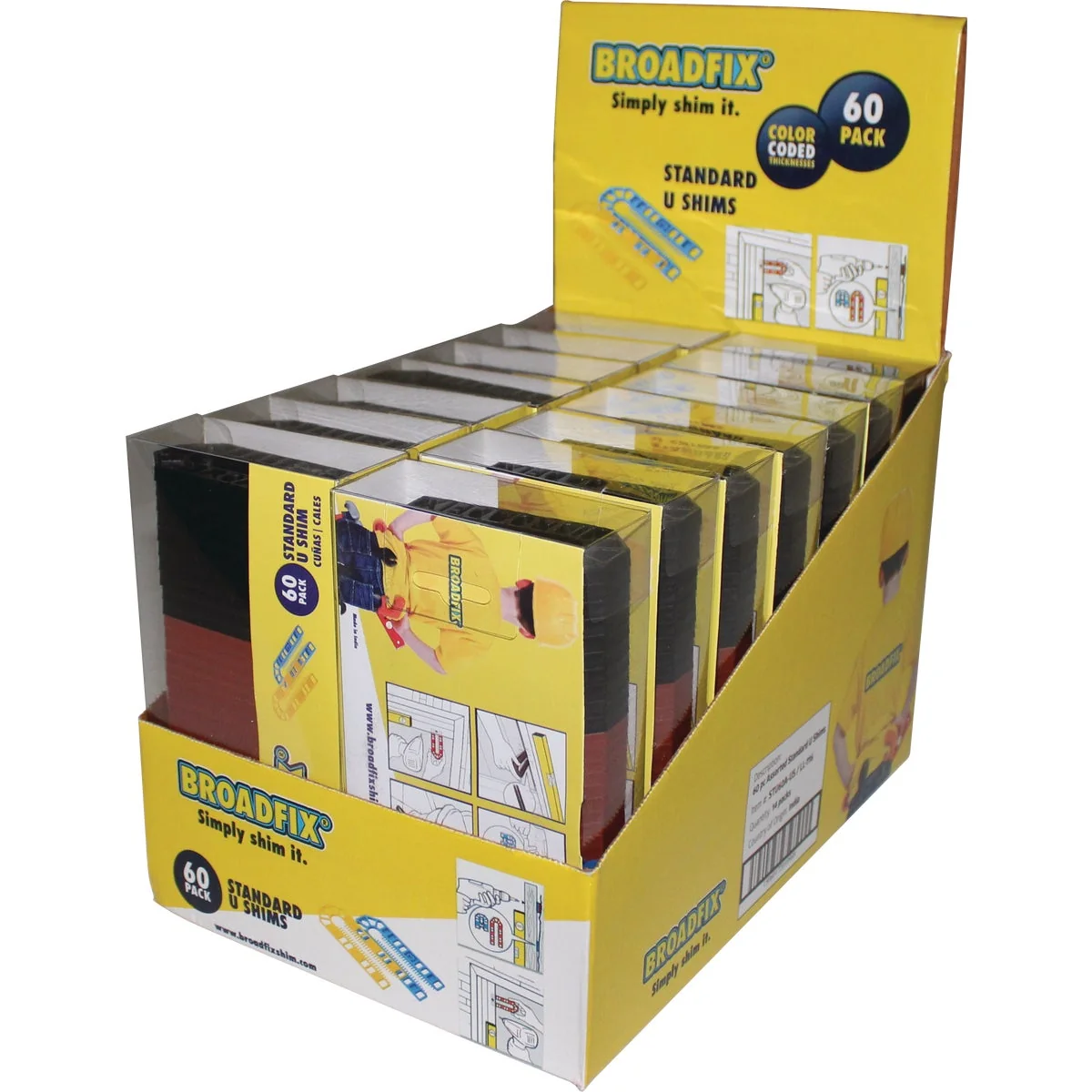 Green Broadfix 4 In. L Polypropylene Standard U Shim Assorted Thicknesses 60-Count Eco-Friendly