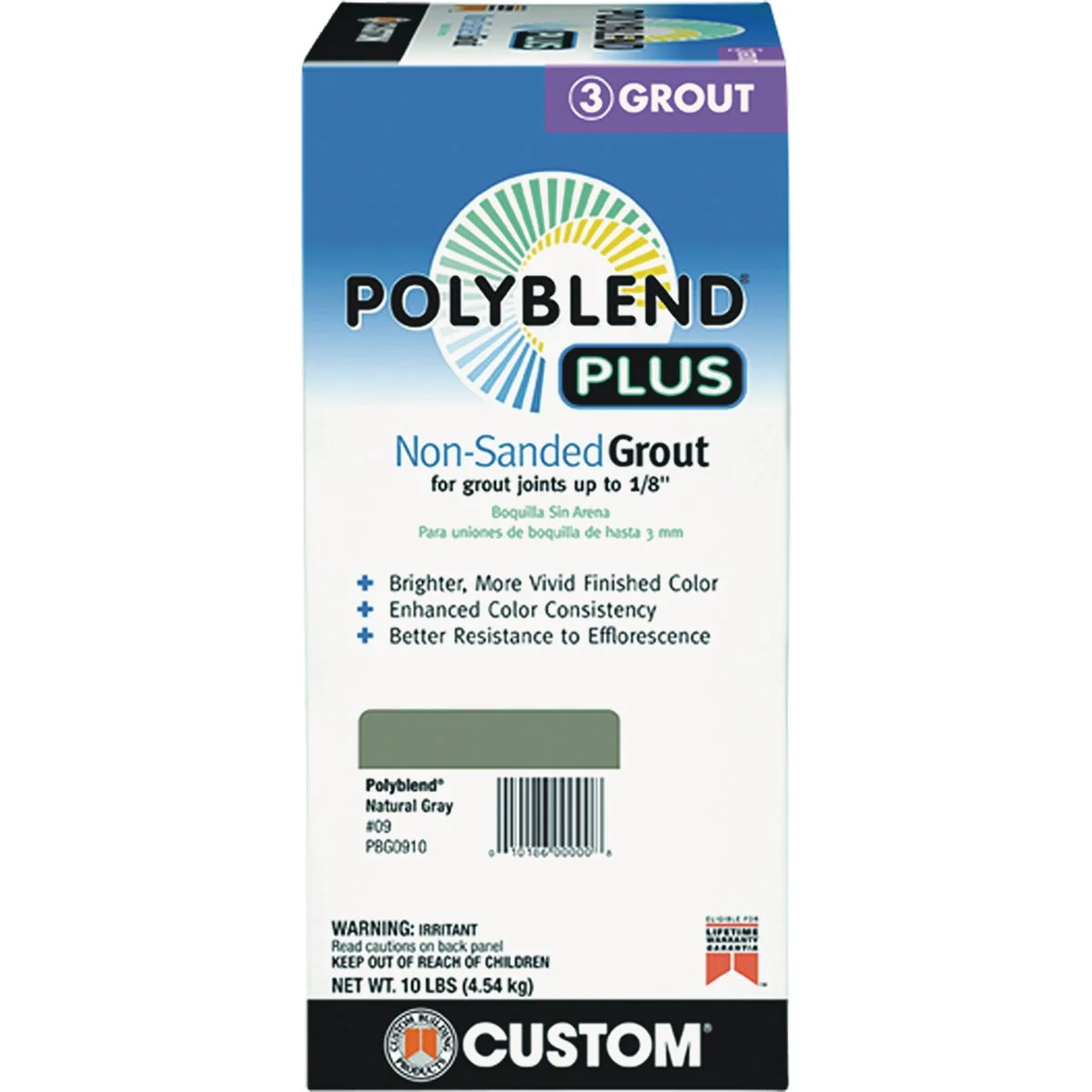Clean Custom Building Products PolyBlend PLUS 10 Lb. Haystack Non-Sanded Tile Grout Advanced