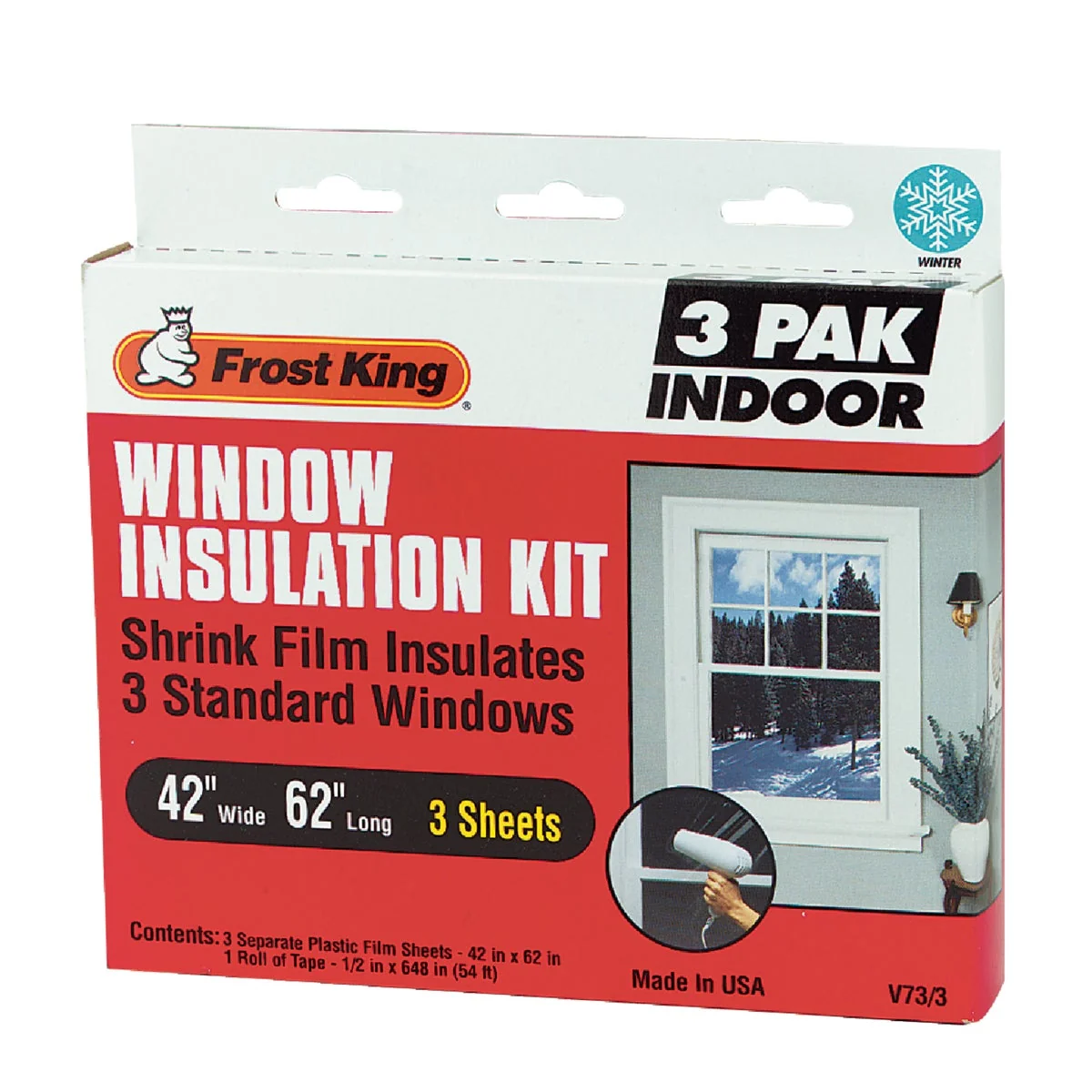 Relaxed Frost King 42 In. x 62 In. Indoor Shrink Film Window Kit 3-Pack Premium Material