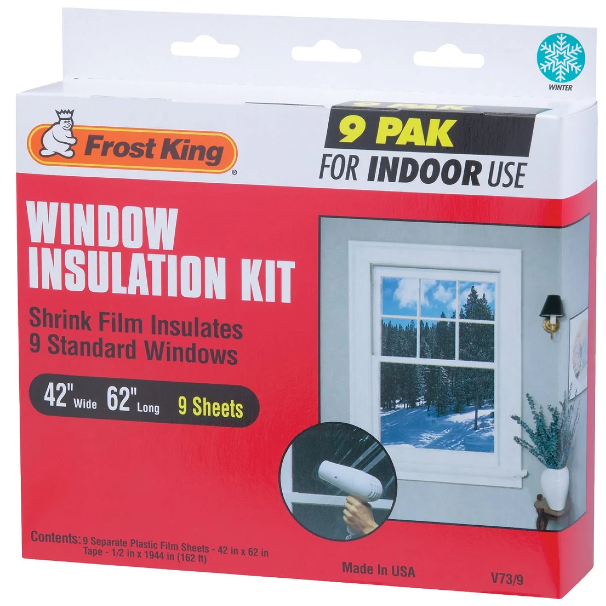 Efficient Frost King 42 In. x 62 In. Indoor Shrink Film Window Kit 9-Pack Soft