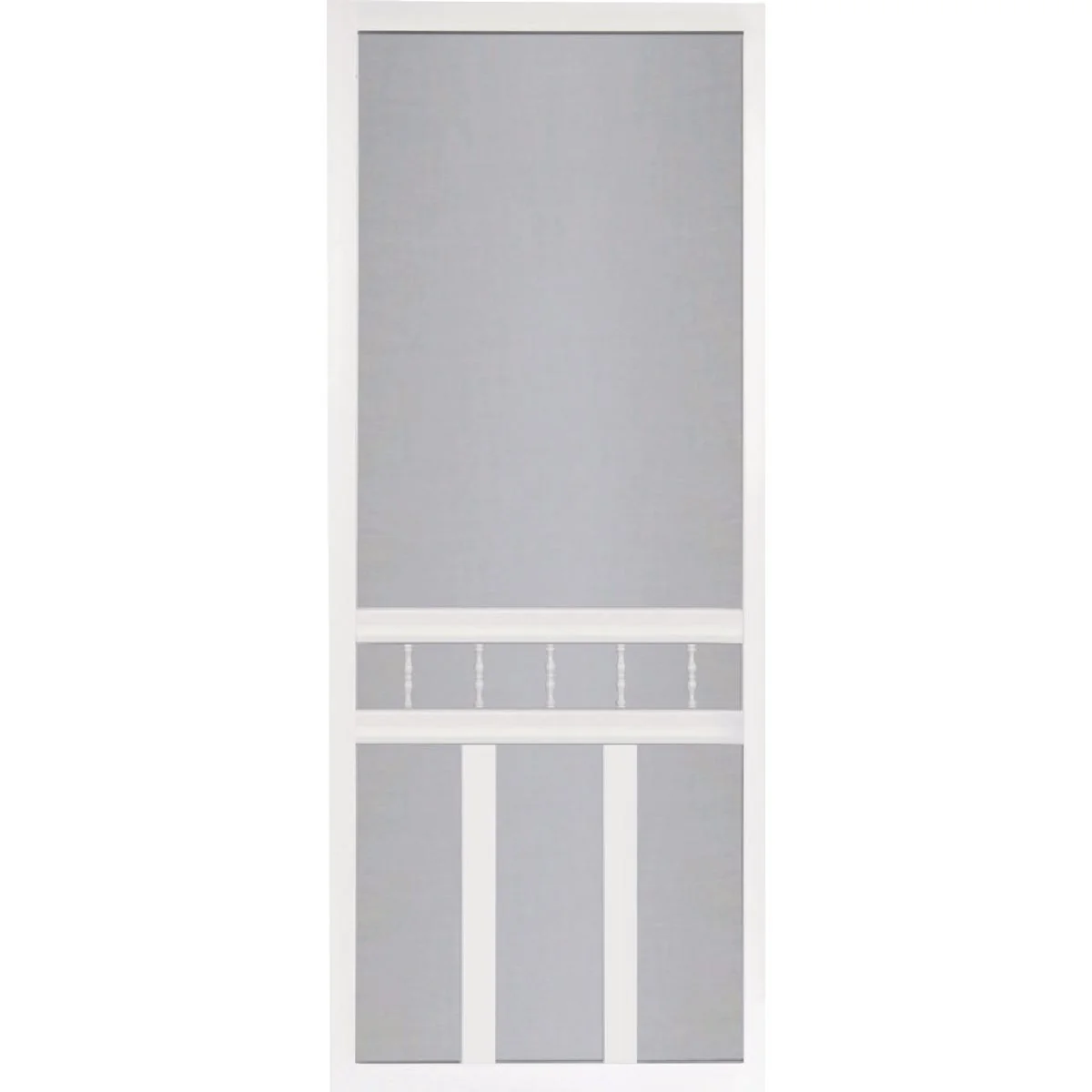 Solid Screen Tight Waccamaw 36 In. W x 80 In. H x 1 In. Thick White Vinyl Screen Door Elegant
