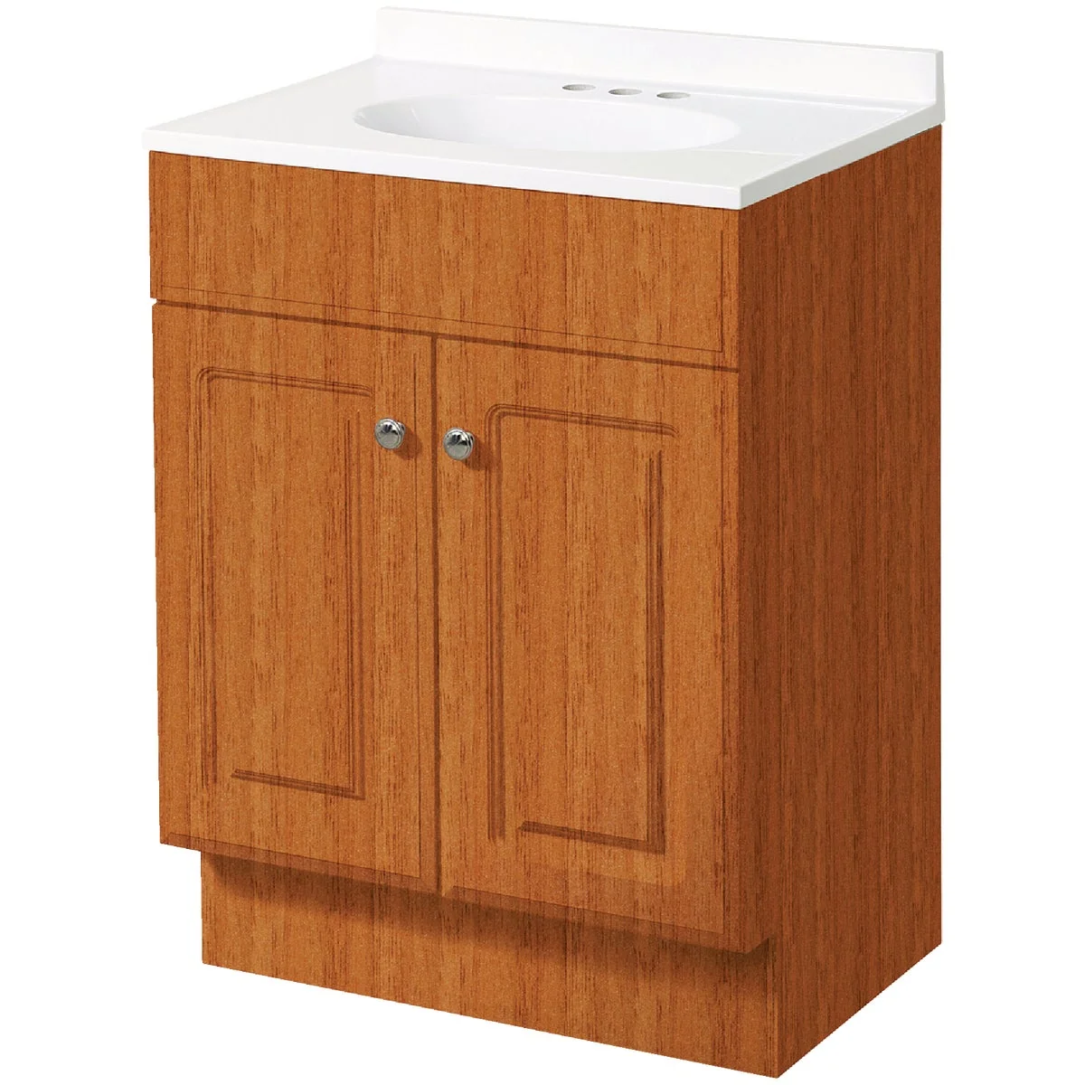 Official Zenith Zenna Home Oak 30 In. W x 35 In. H x 18 In. D Vanity with White Cultured Marble Top Smooth