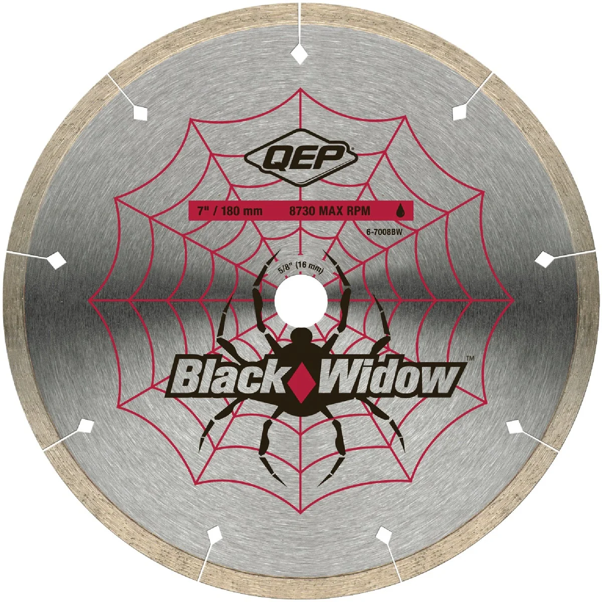 Contemporary QEP Black Widow 7 In. Segmented Rim Wet Cut Diamond Blade Safe
